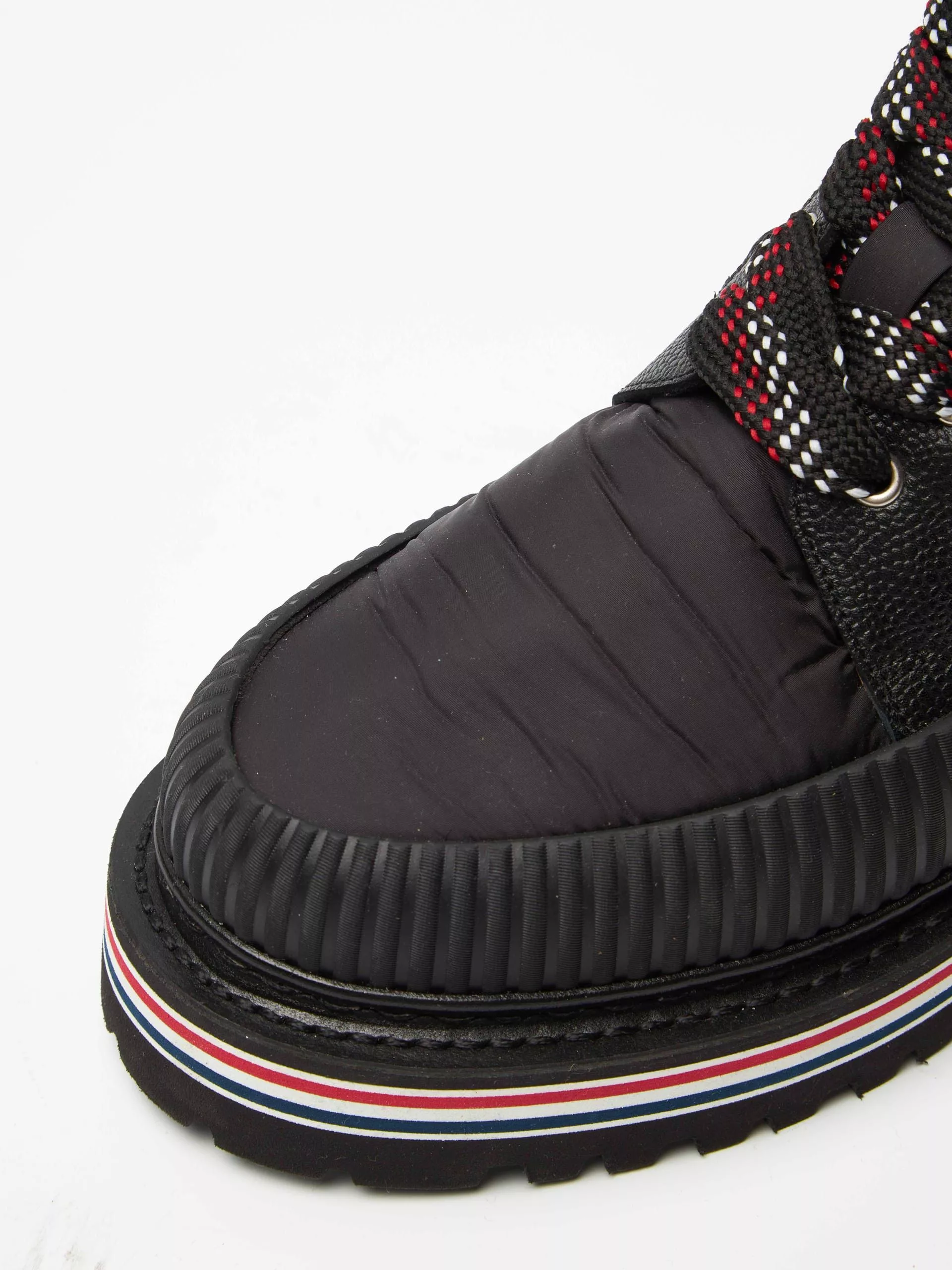 Thom Browne Boots Thom Browne Black Lines Insets Laced High Boots
