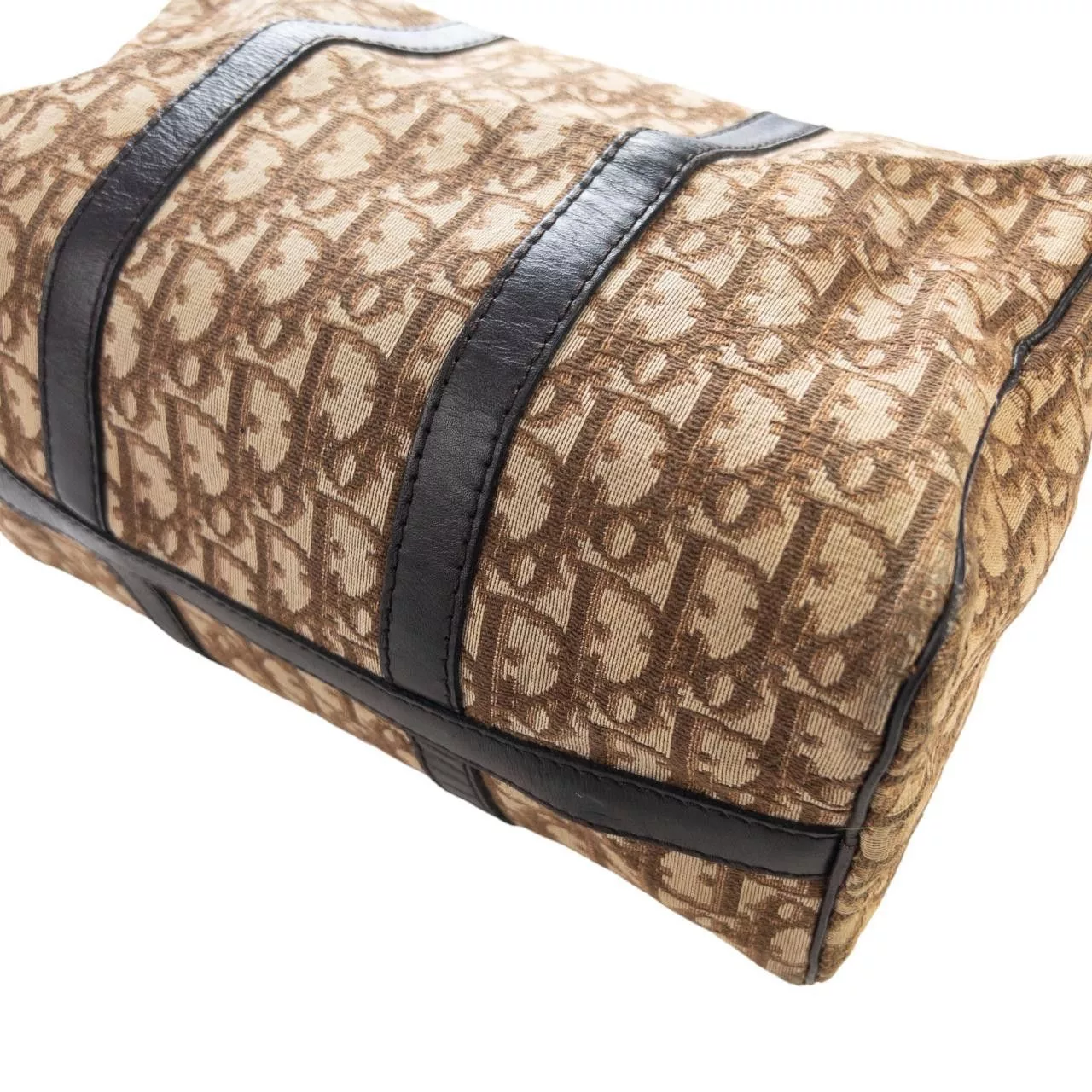 Dior Handle Bags Vintage Dior Monogram Handbag Brown