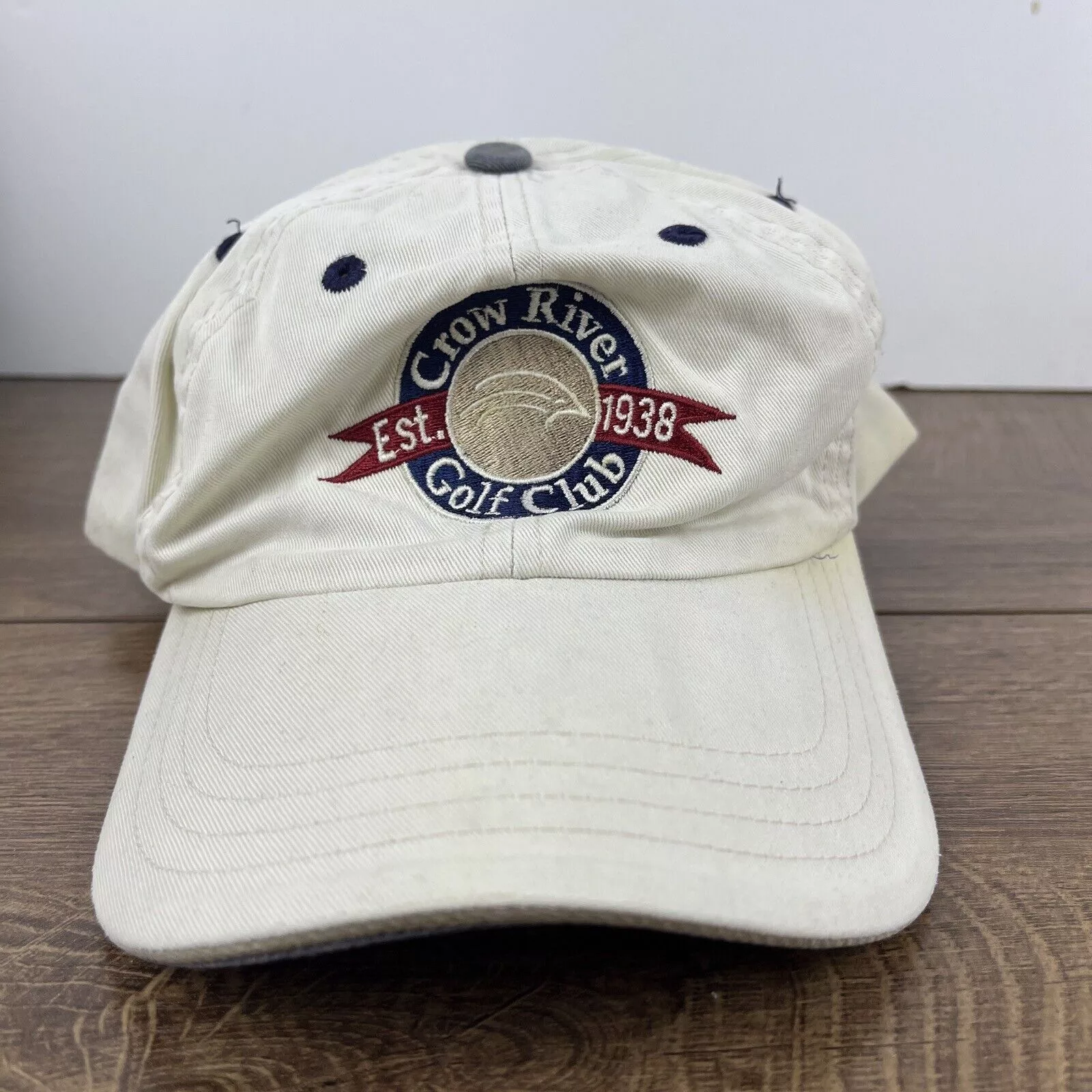 Other Hats Other Crow River Golf Club 1938 Hat Crow White Hat Adjustable Adul