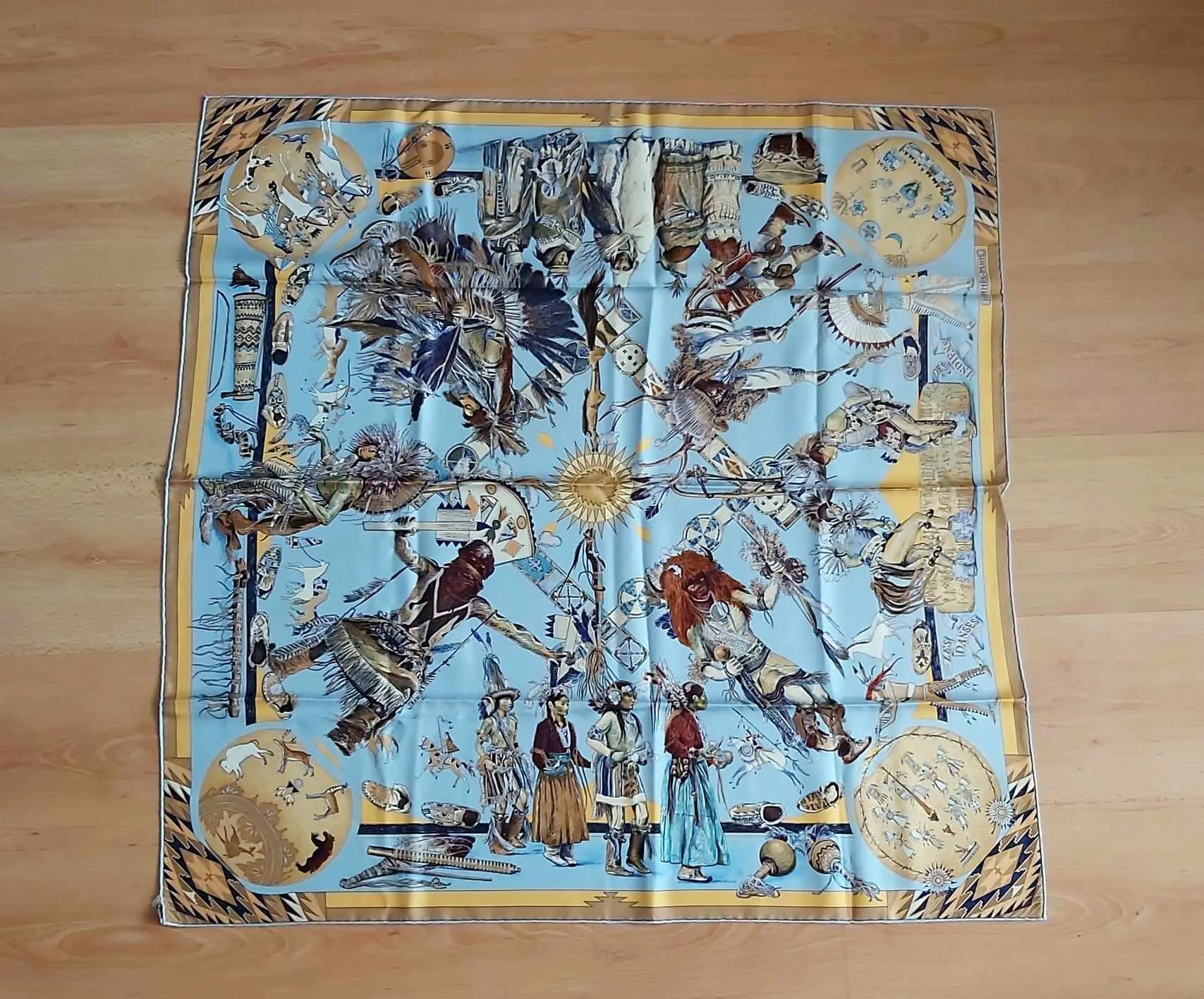 Hermes Scarves Hermes silk scaf "Les Danses des Indiens" Multi