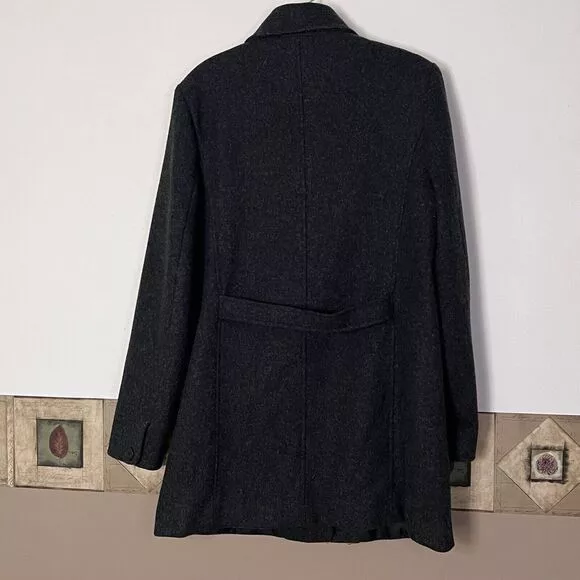 Vintage Coats Vintage HERMAN KAY 100% WOOL Button Peacoat Medium M Women Dark Gra Gray