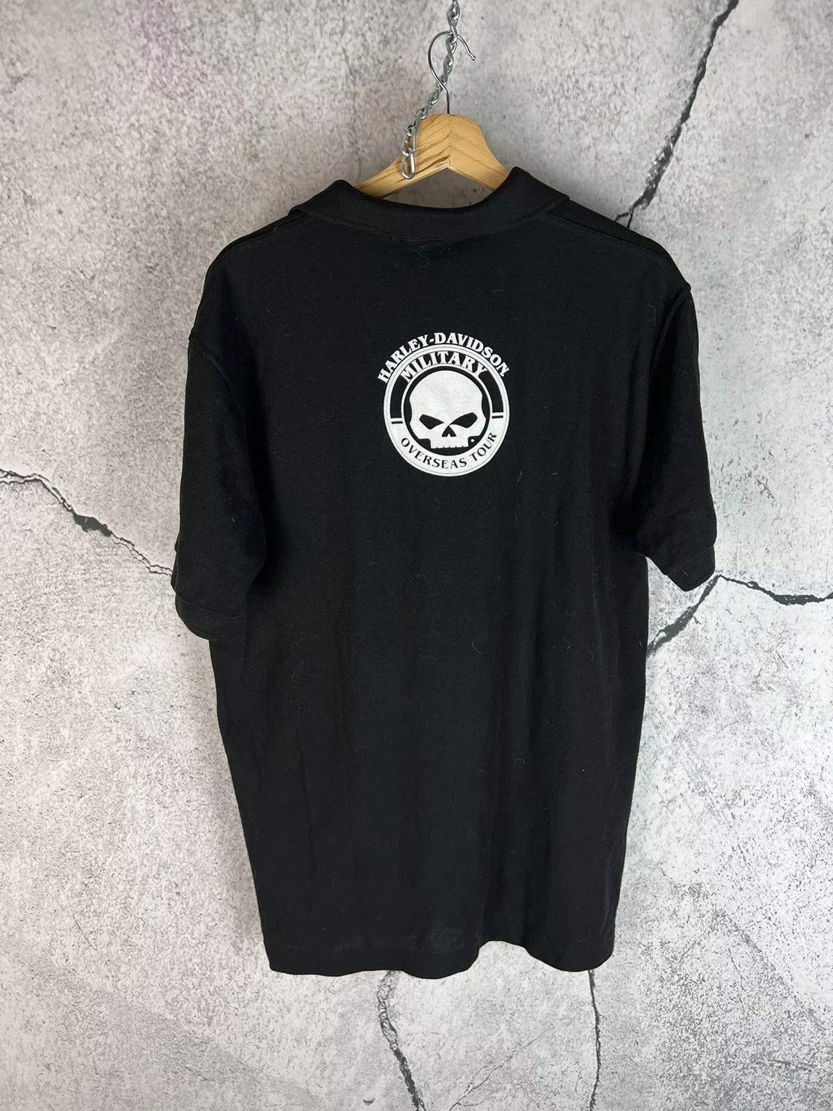 Harley Davidson Polos Harley Davidson × Vintage Vintage Harley Davidson Motorcycles Eagle Polo Shirt L Black