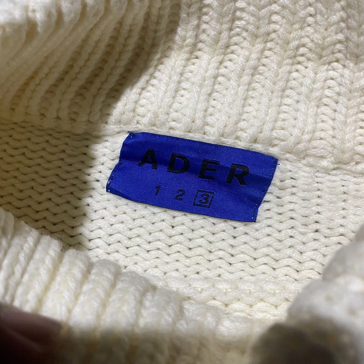 Ader Error Sweaters Knitwear ADER ERROR Knitwear A Logo Oversized Knitted Turtleneck White Vintage