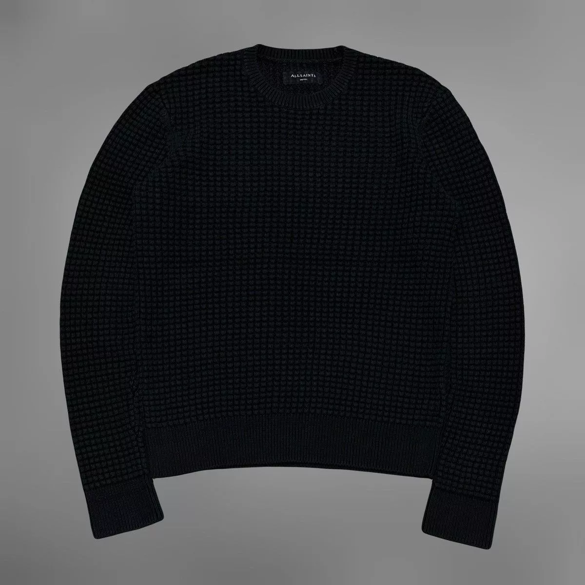 Allsaints Sweaters Knitwear Allsaints All Saints Argg Crew black Men's Sweater chainmail Gray Luxury