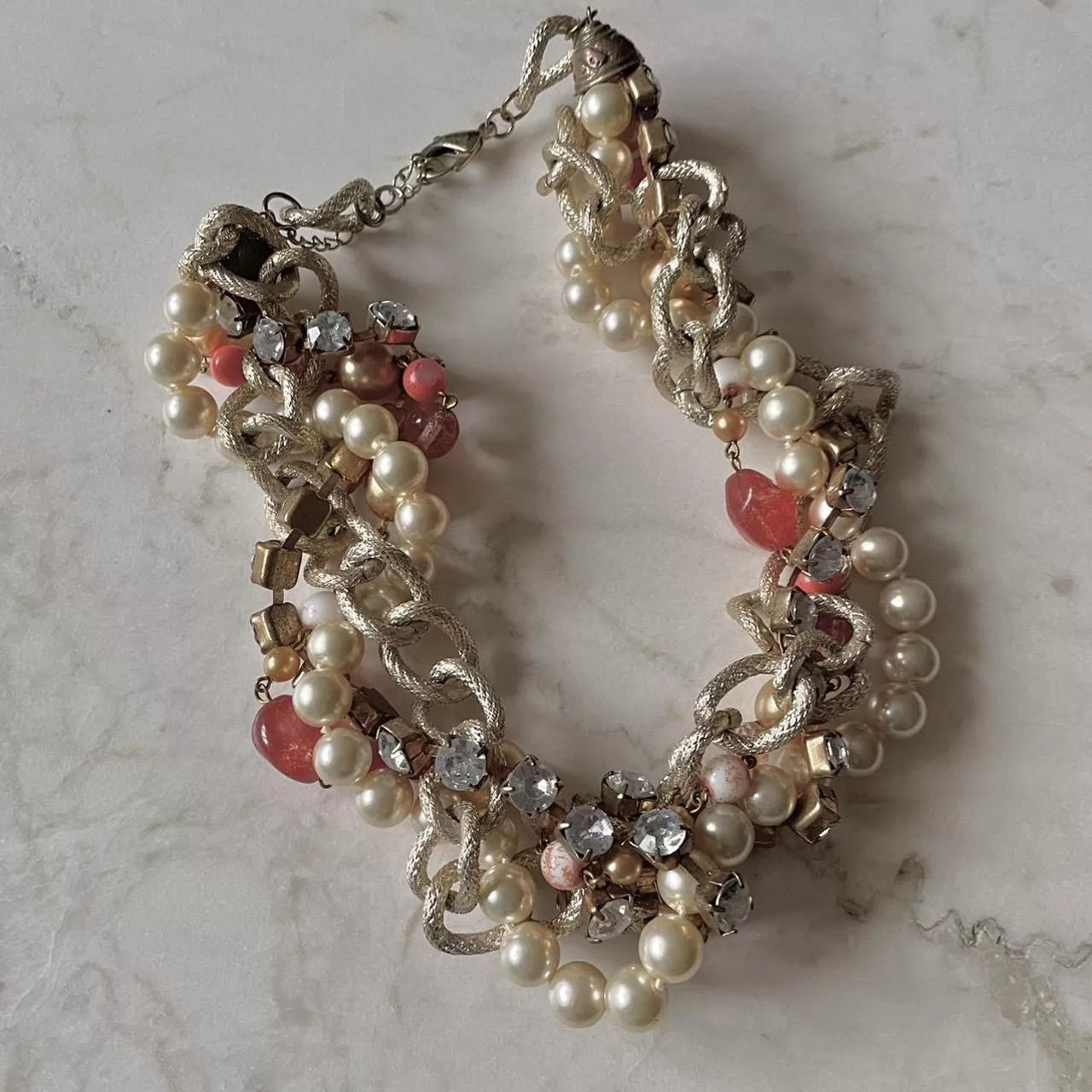 Vintage Necklaces Vintage Chunky Pearled Necklace Multi
