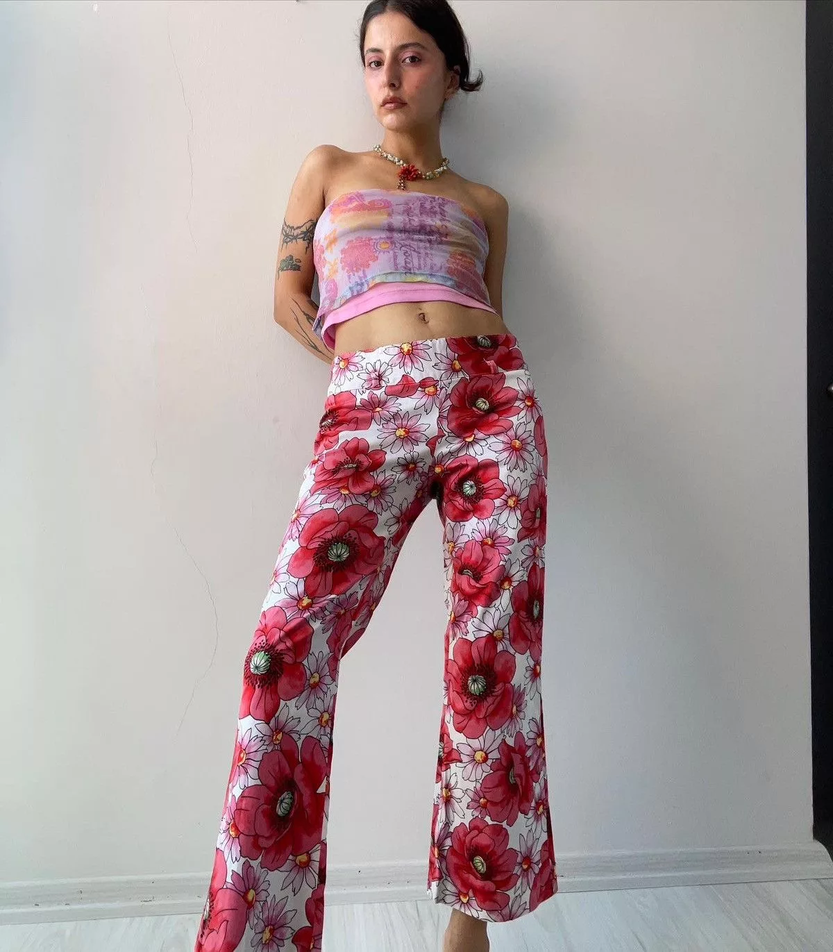 Vintage Pants Vintage Y2k capri Red