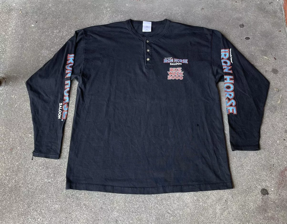 Gildan Long Sleeve T Shirts Vintage Iron Horse Saloon 2000 Black Long Sleeve Gildan XL