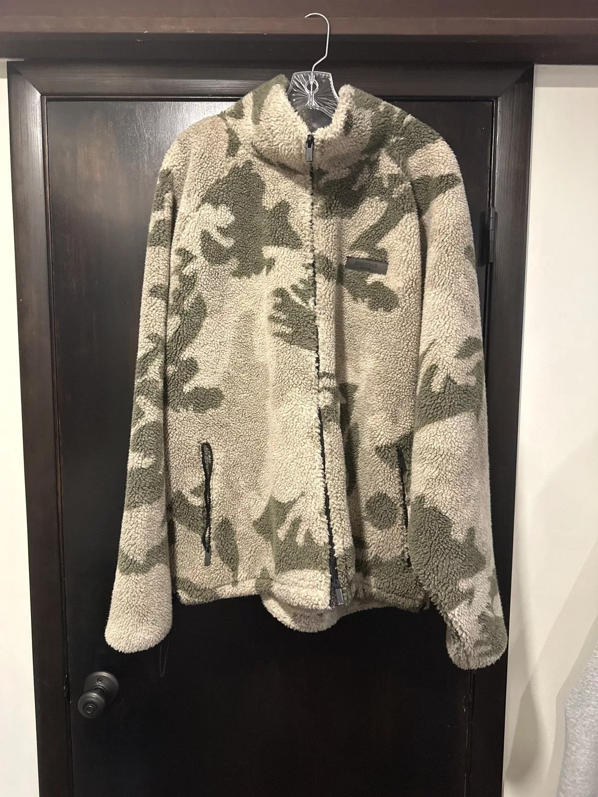 Essentials Heavy Coats Fear of God Essentials Camo Fleece Zip Up Jacket Beige