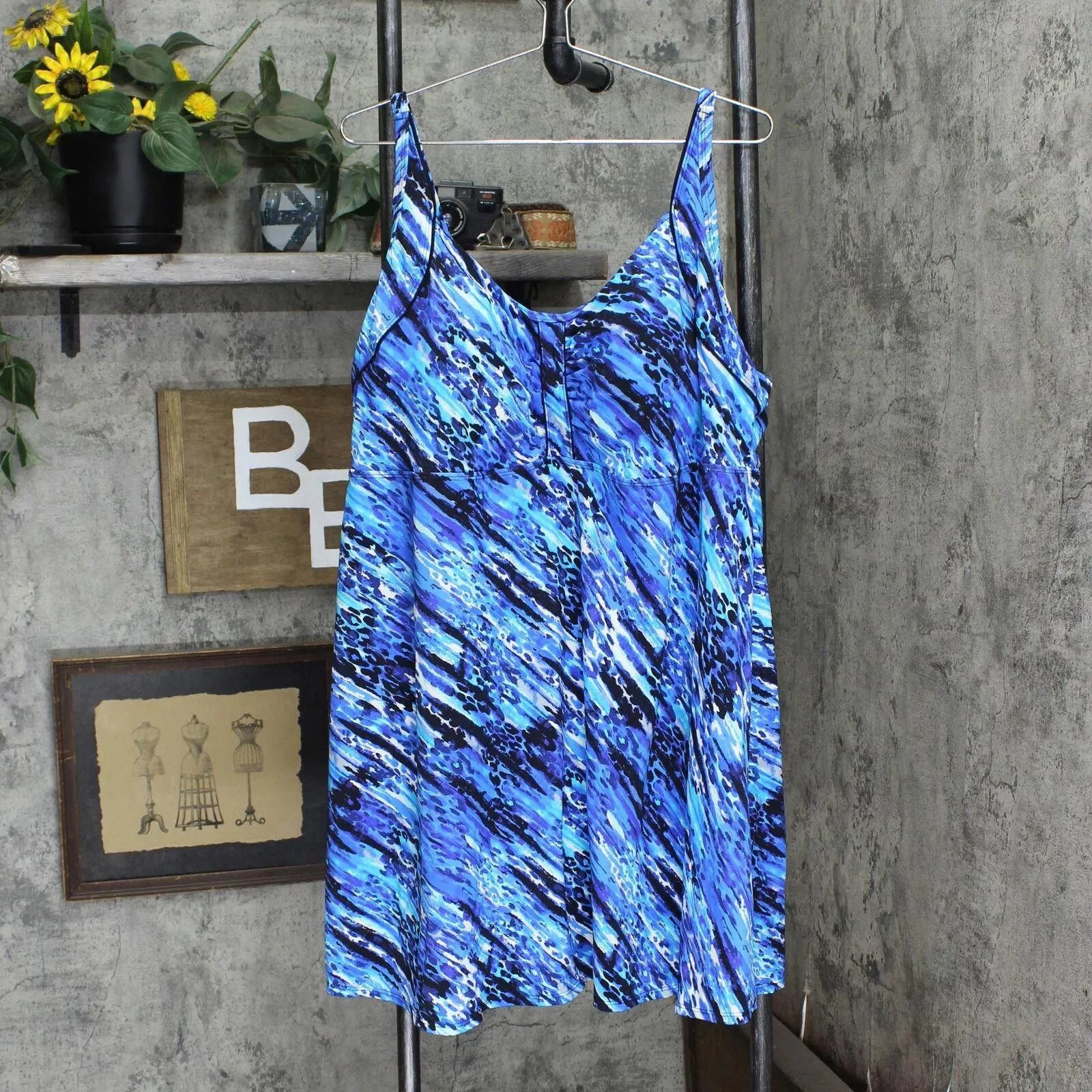 Designer Miscellaneous Designer Swimsuits for All One Piece Dress Swimsuit Blue / Black 28