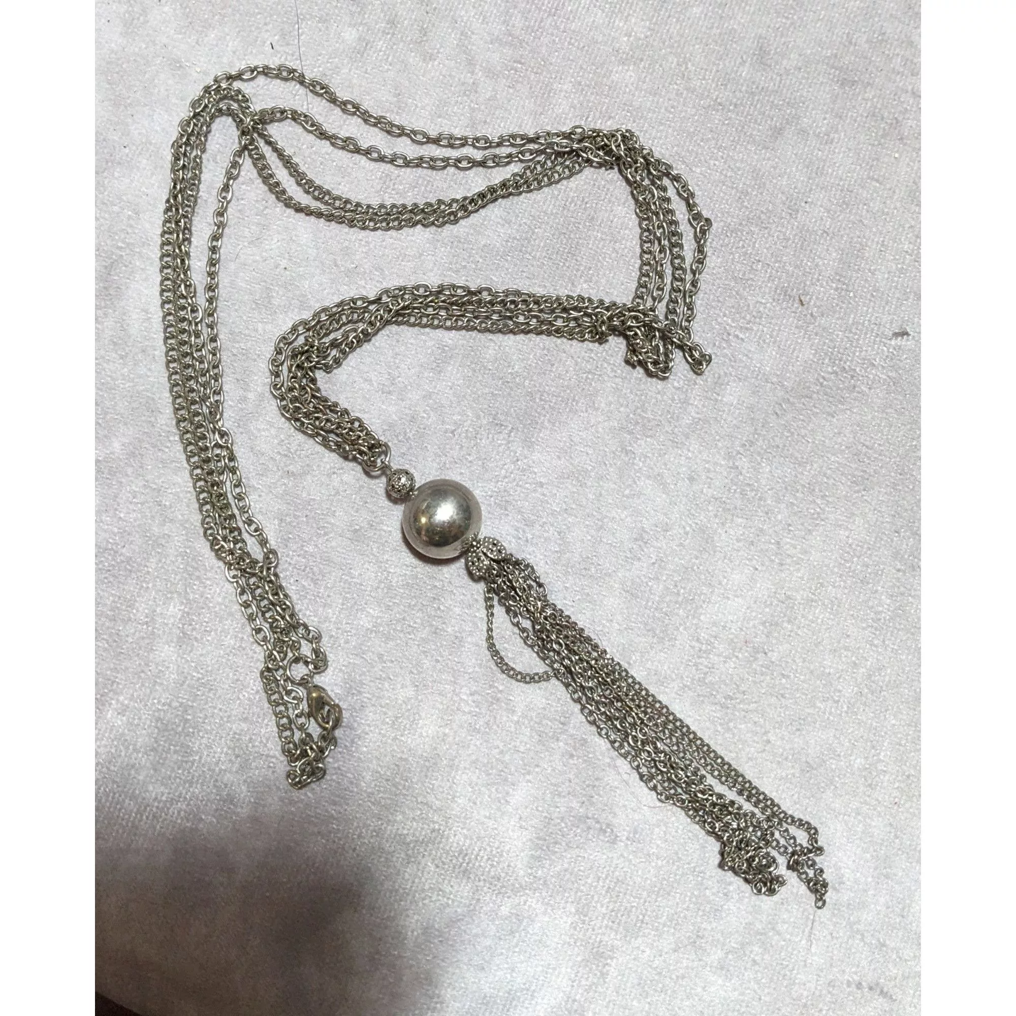 Other Necklaces Other Silver Chain Tassel Necklace