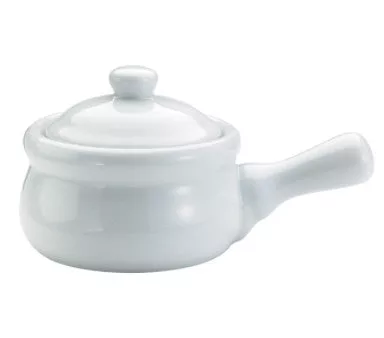 White Onion Soup Crock with Lid