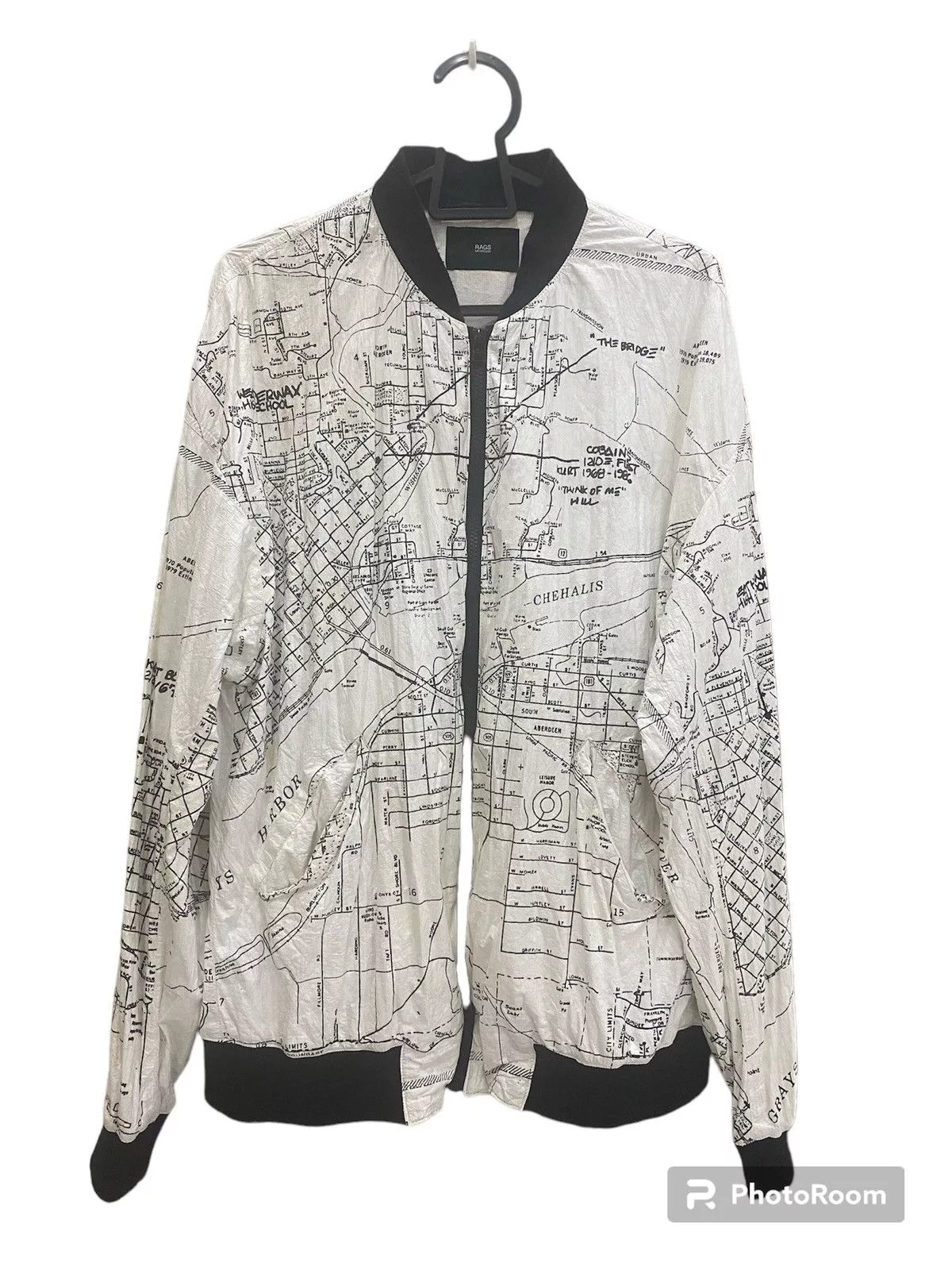 McGregor Light Jackets Rare Rags McGregor Blouson/World Map Kurt Cobain jacket White Vintage
