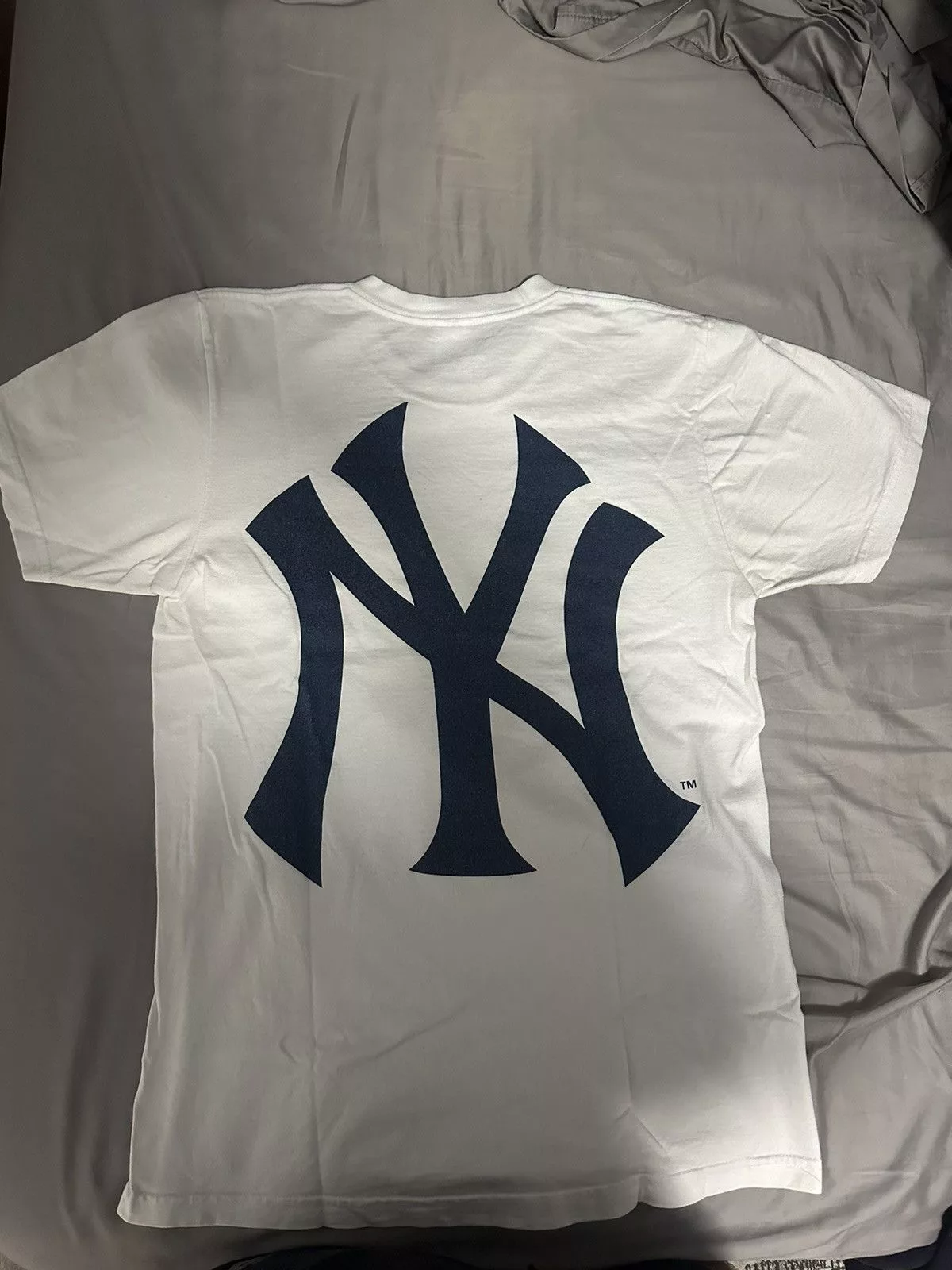 MLB Short Sleeve T Shirts MLB × Supreme Supreme x MLB Yankees Tee White
