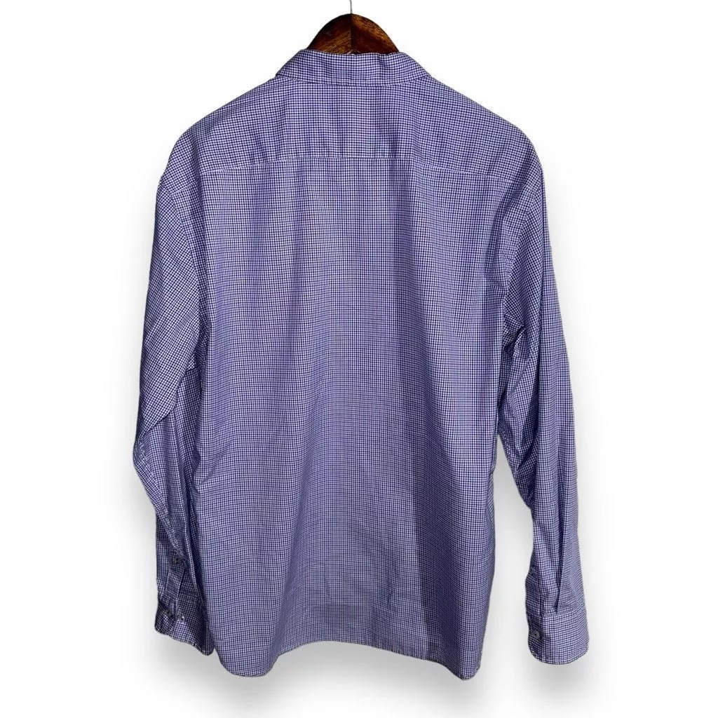 UNTUCKit Shirts Button Ups UntuckIt Purple & Navy Check Button Down Shirt Size XL