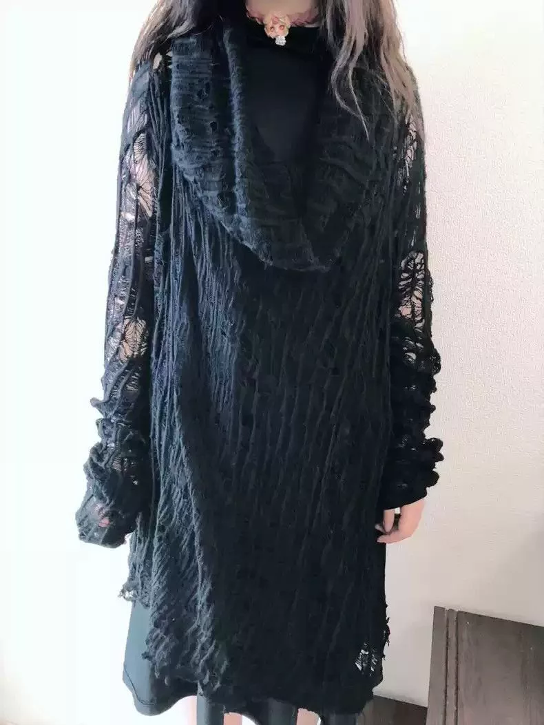 Maison MIHARA YASUHIRO Sweaters Knitwear Maison MIHARA YASUHIRO Mihara Yasuhiro erosion damage out-of-print sweater Black