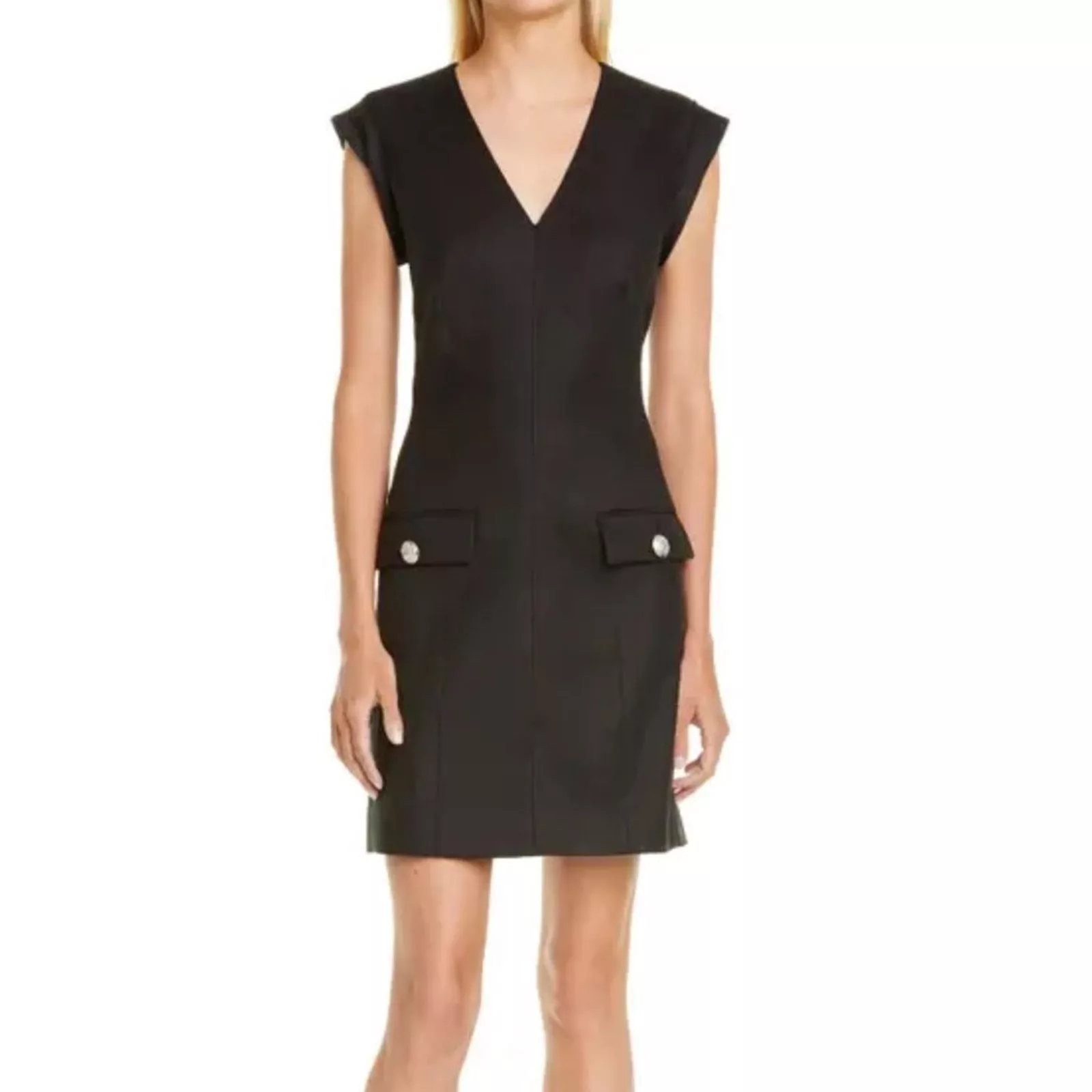 Veronica Beard Mini Dresses VERONICA BEARD Skylar Linen Blend Minidress in Size 16 Black