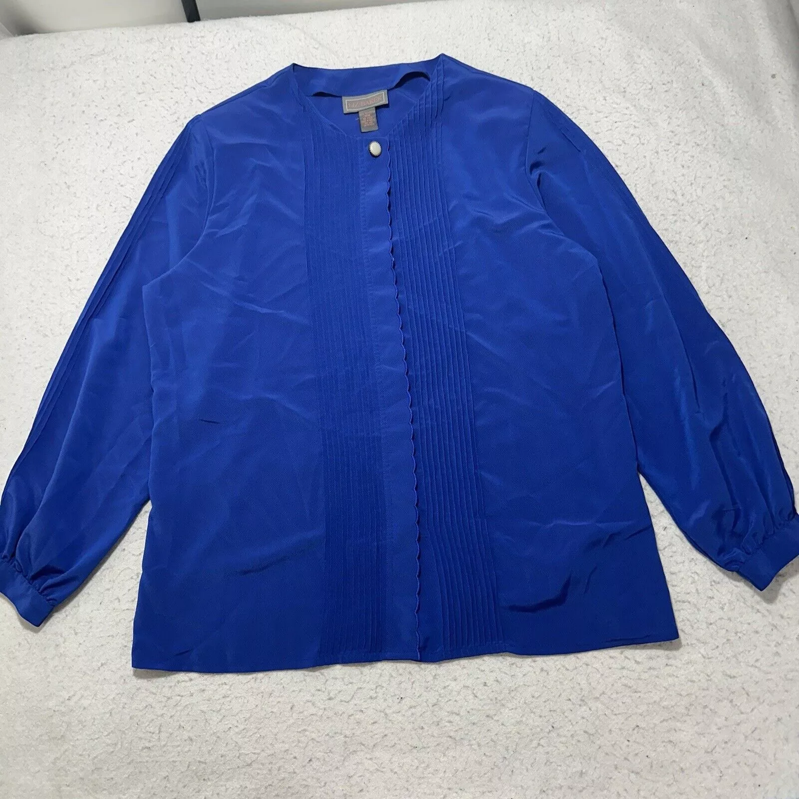 Other Blouses Other Liz Baker 18W Lightweight Button Down Blouse Royal Blue