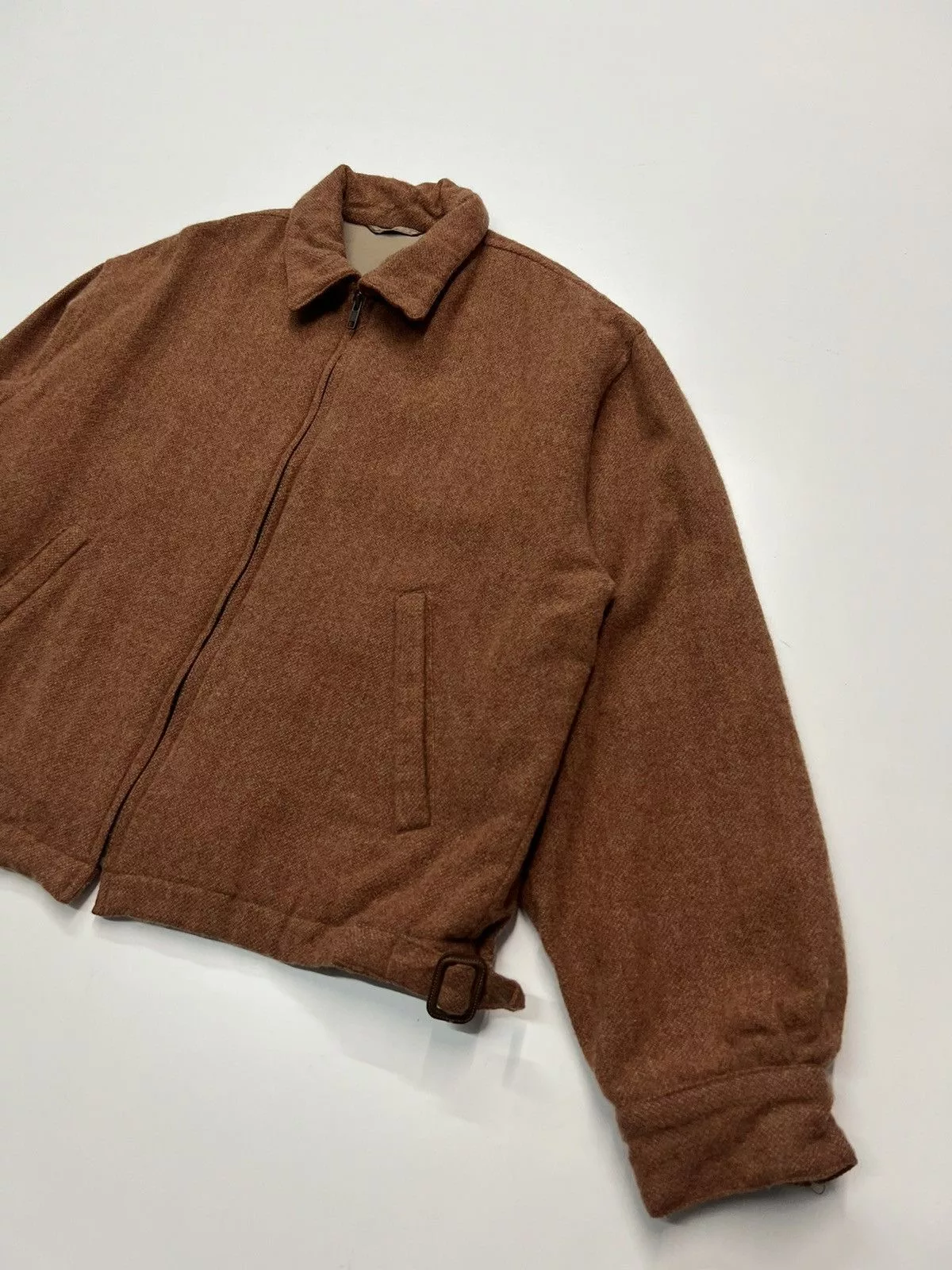 Vintage Light Jackets 🔥VINTAGE WEST THE AUTHENTIC STYLE WOOL ZIPPER JACKET Brown
