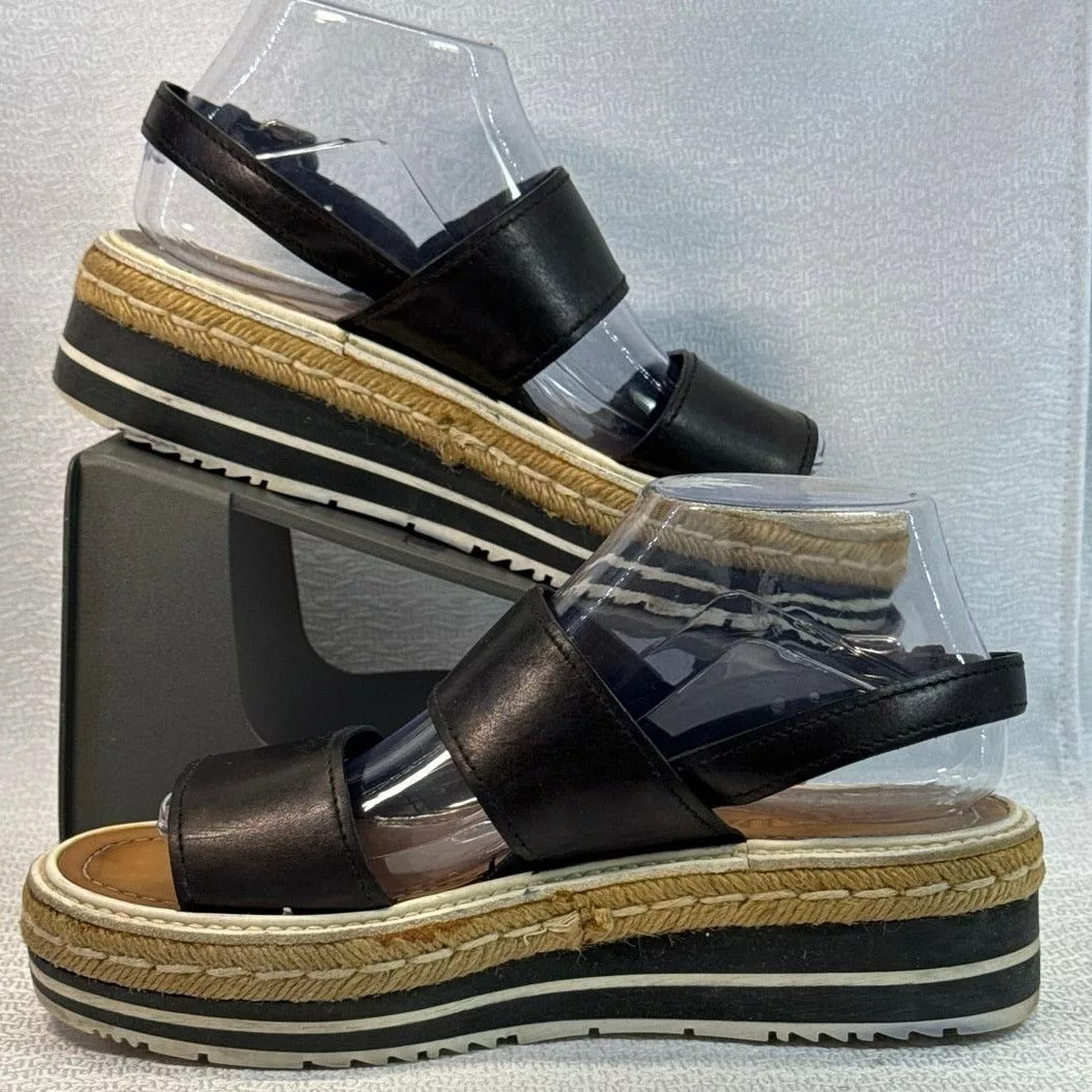 Prada Sandals Prada Black Espadrille Platform Sandals women sz 38.5 US 8