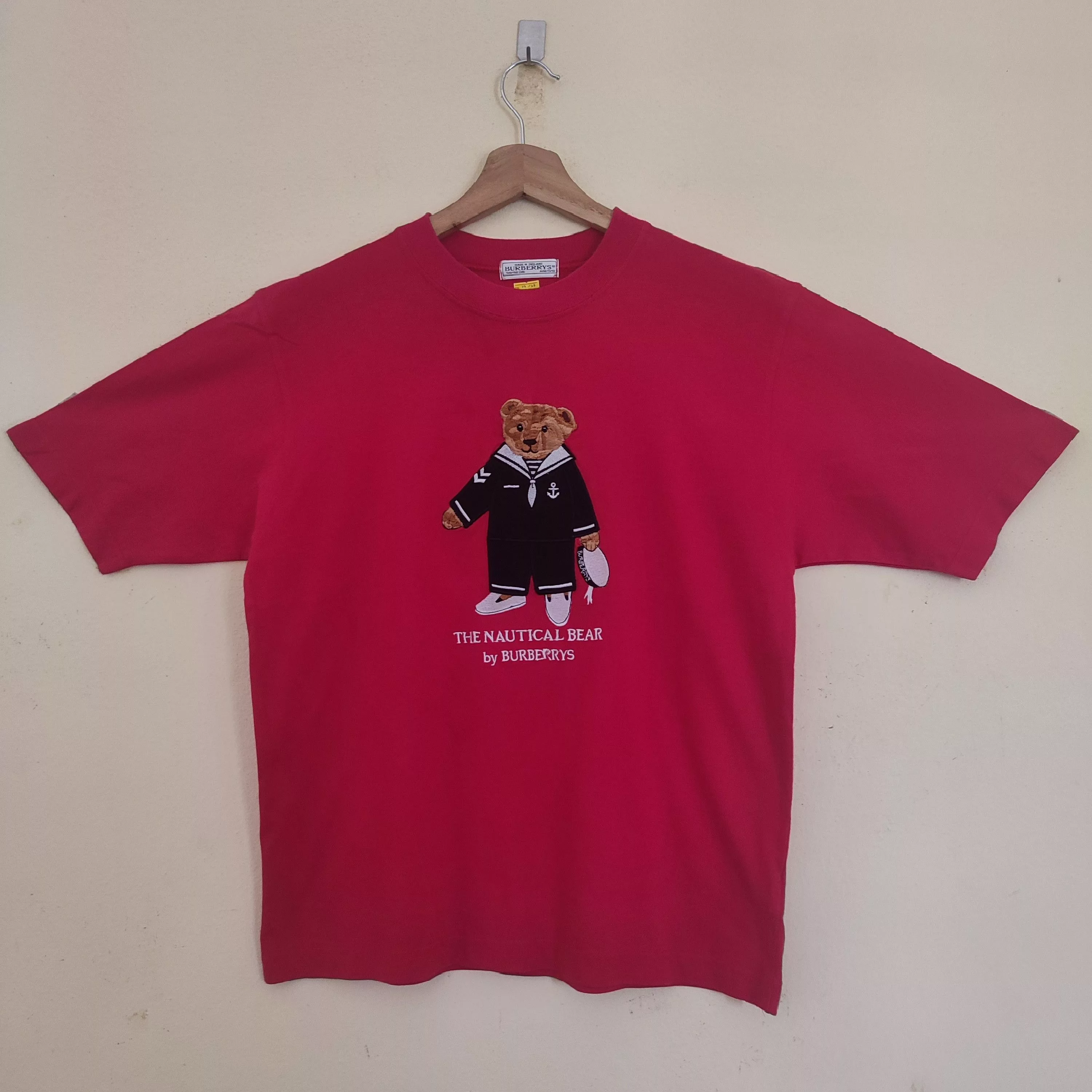 Burberry Short Sleeve T Shirts Burberry × Vintage Vintage The Nautical Bear by BURBERRY Tshirt Red