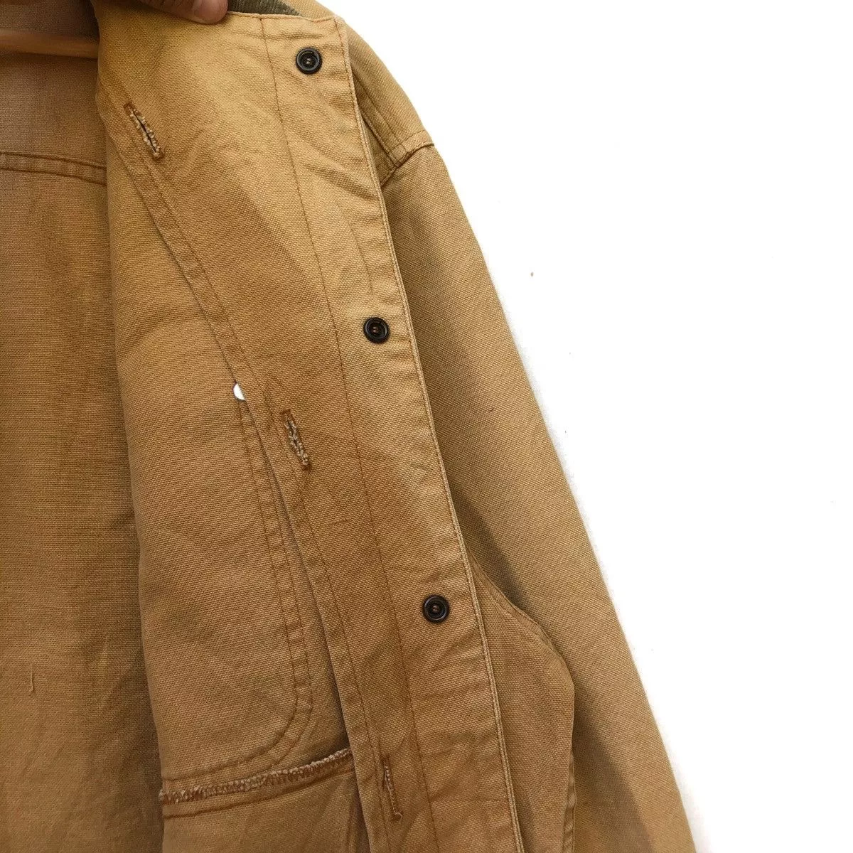 Woolrich Woolen Mills Denim Jackets Woolrich Woolen Mills VINTAGE WOOLRICH DUCK CANVAS DENIM CHORE JACKET Yellow Workwear