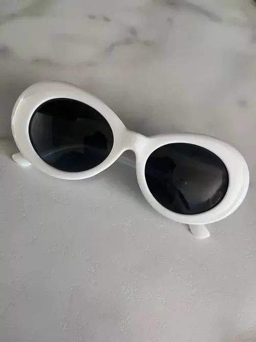 Electric Visual Sunglasses Electric Visual White Grey Oval Sunglasses UV400o Vintage
