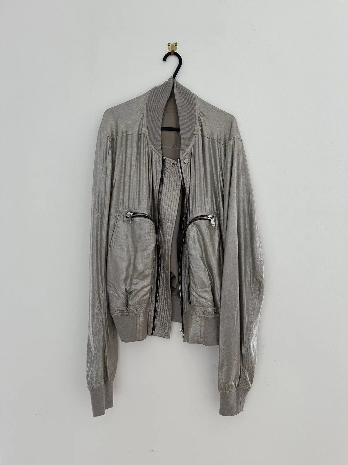 Rick Owens Bombers Rick Owens SS22 Bauhaus Flight Jacket (Silver)