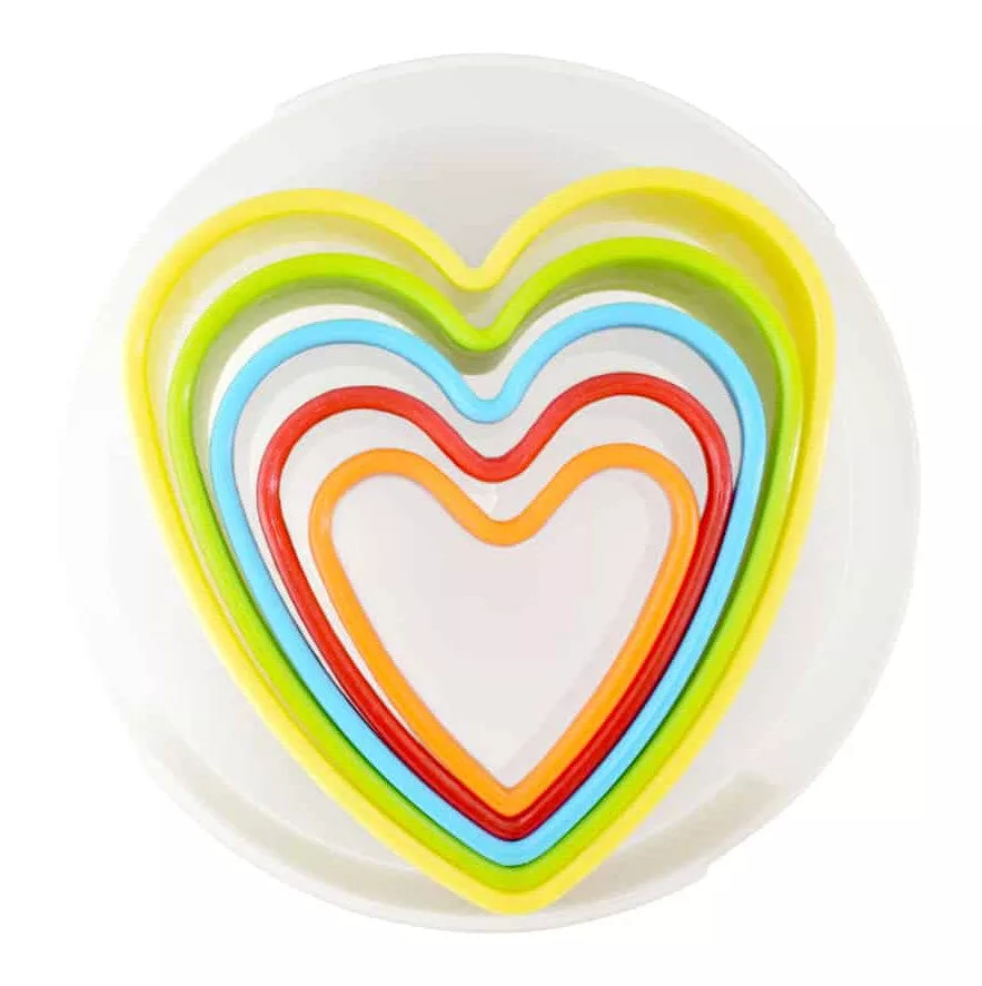 Colored Heart Cutters 5pc