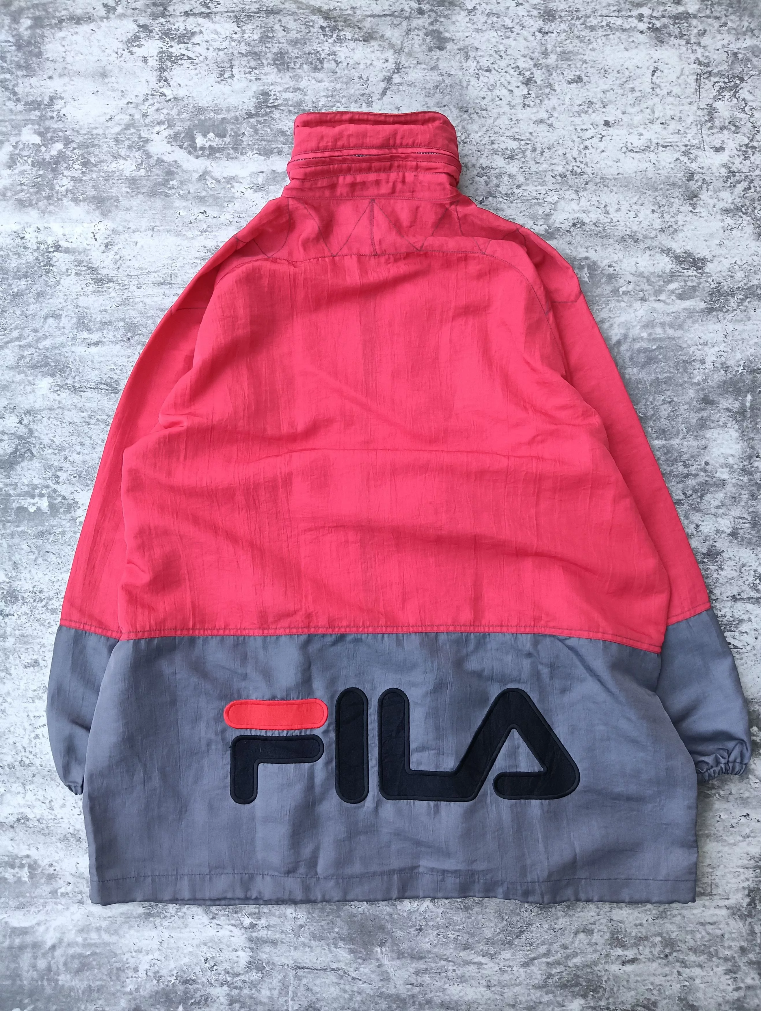 Fila Light Jackets Vintage Big Logo FILA Jacket Gray