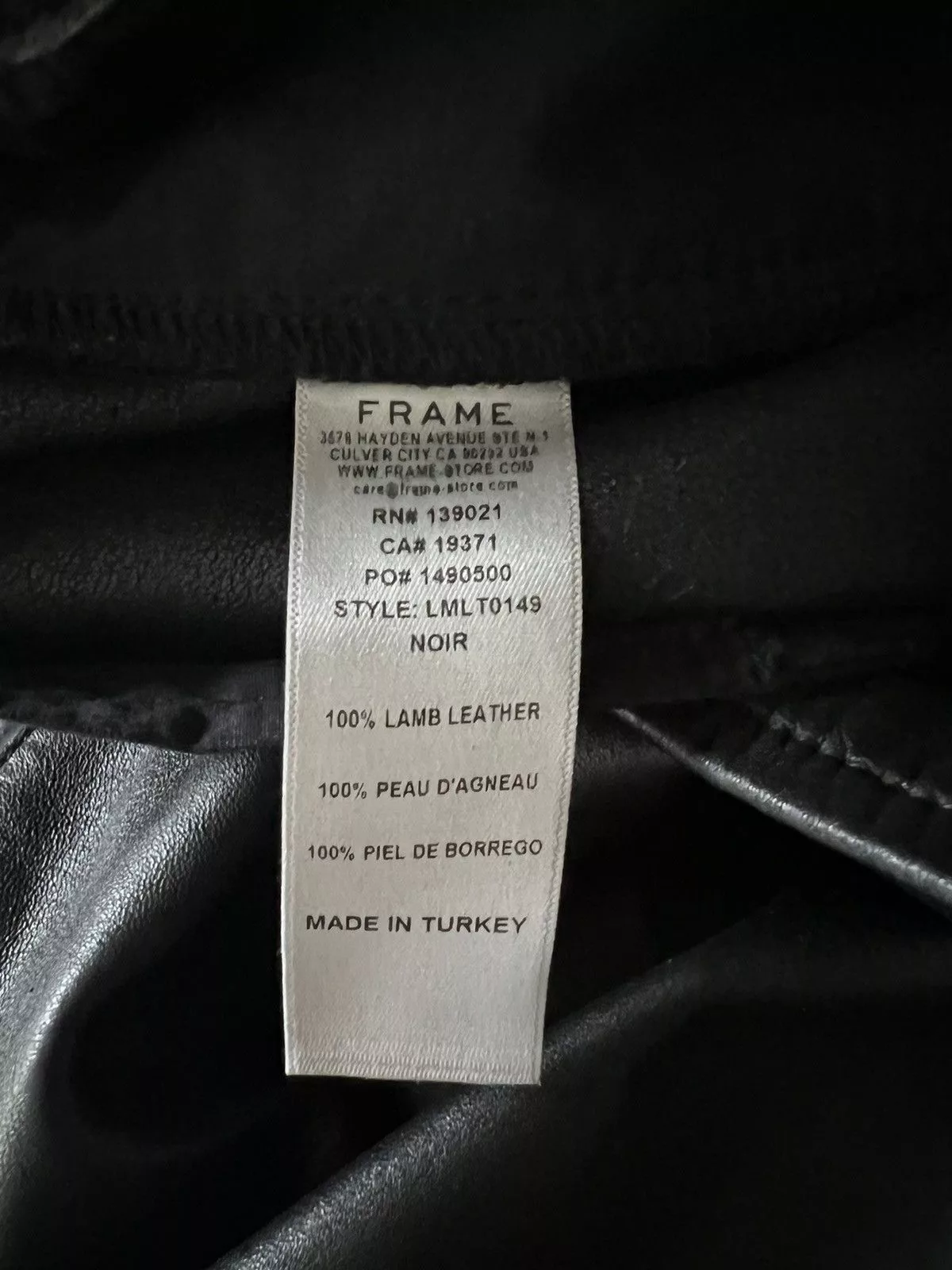 Frame Sweatpants Joggers Frame CARGO LAMBSKIN PANT Black