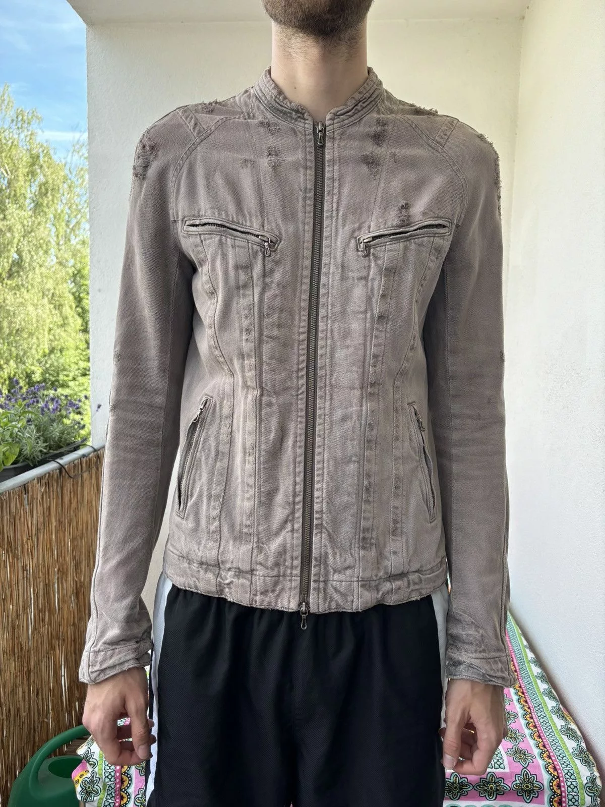 Julius Denim Jackets Julius Juluis 7 Denim Jacket Beige