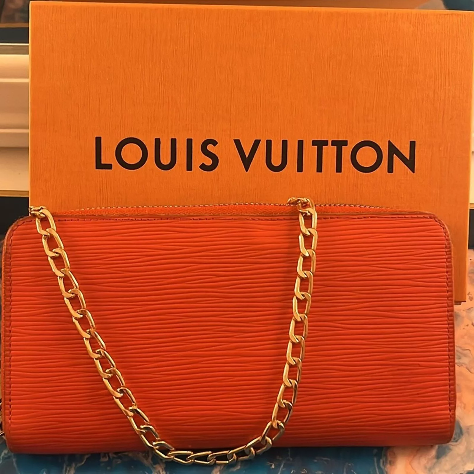 Louis Vuitton Wallets Orange Louis Vuitton Orange epi zippy wallet w box & dustbag