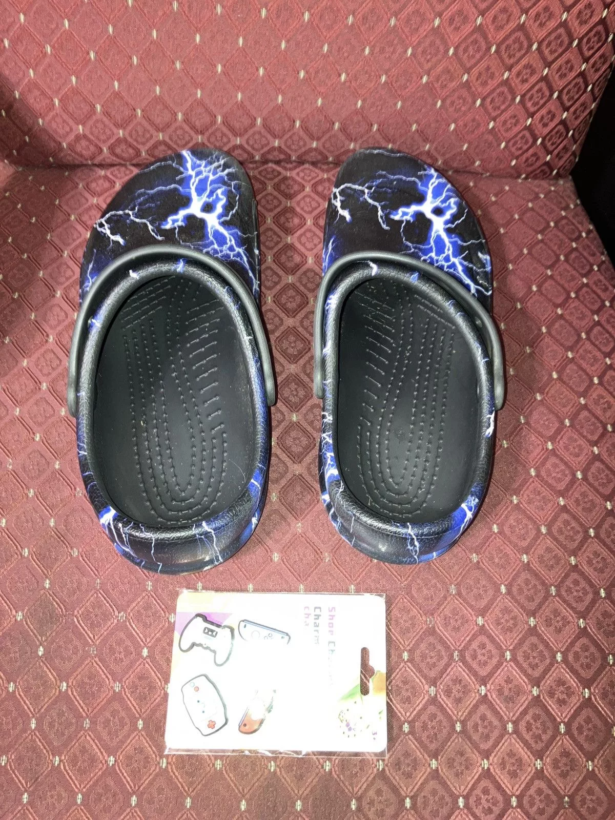 Crocs Slip Ons CROCS LIGHTNING PRINT WITH WIDGETS Black