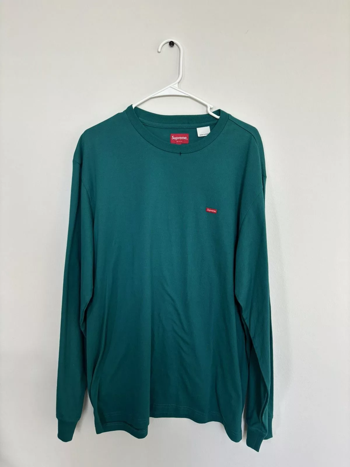 Supreme Long Sleeve T Shirts Supreme small box logo long sleeve Blue
