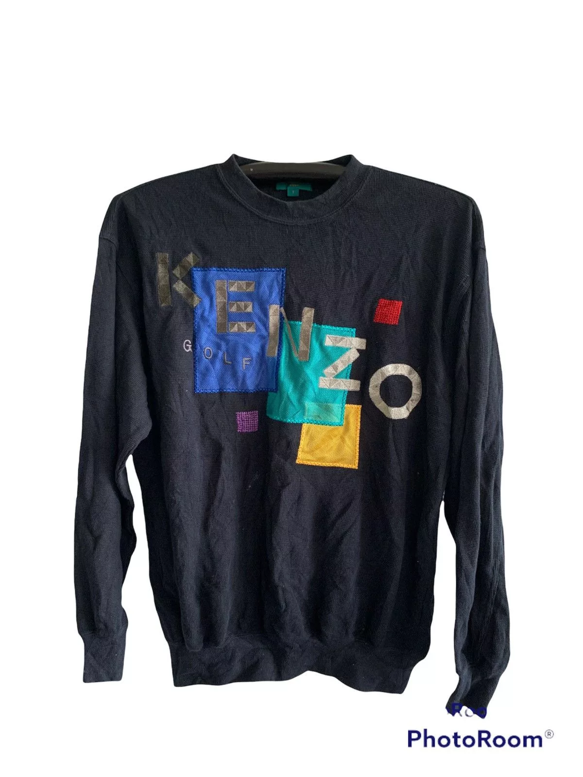 Kenzo Light Jackets Kenzo × Vintage Vintage Kenzo Thermal Sweatshirt Black