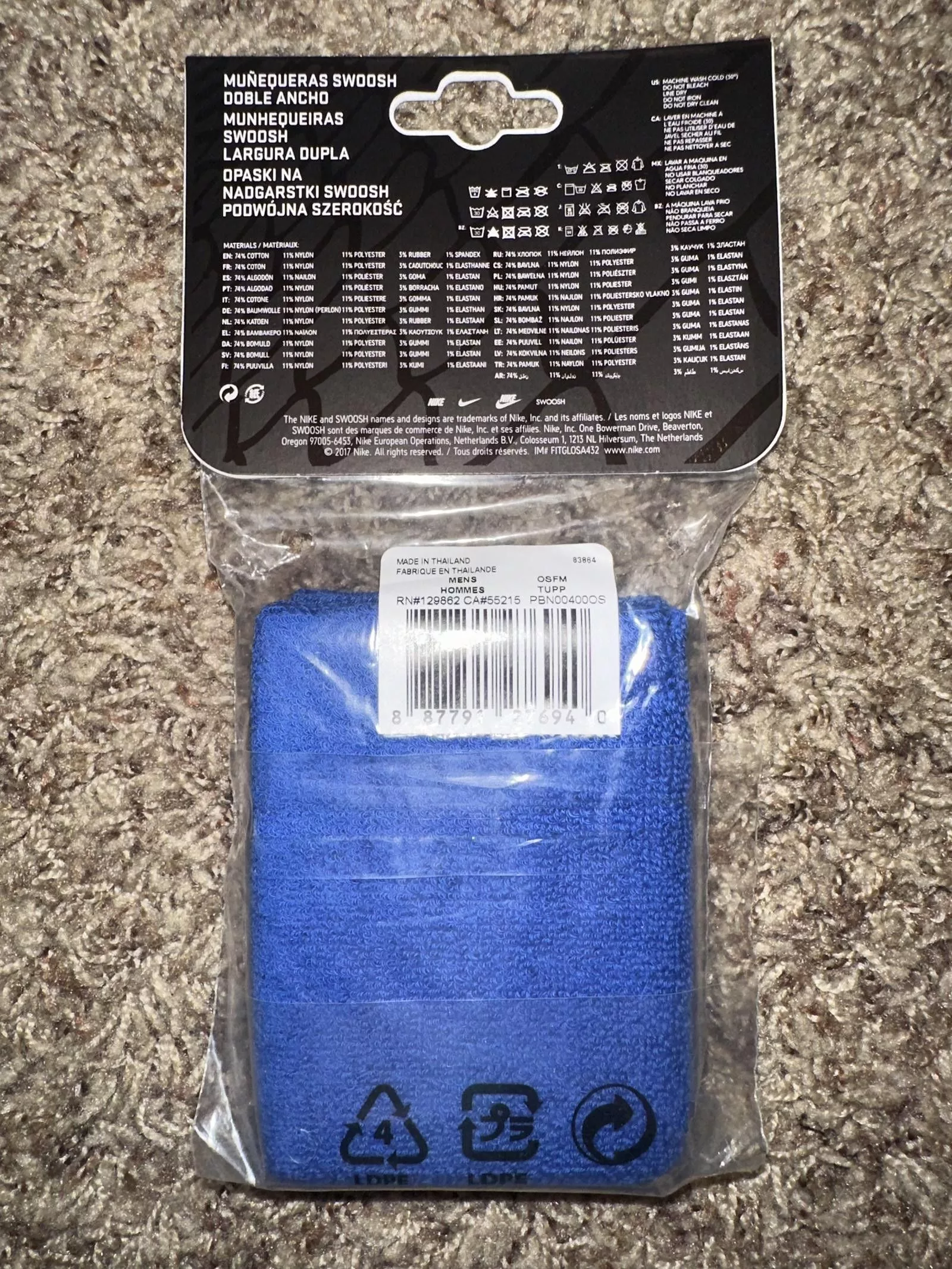 Nike Miscellaneous Nike 2 #26 Blue Double Wide Wrist Bands 2017