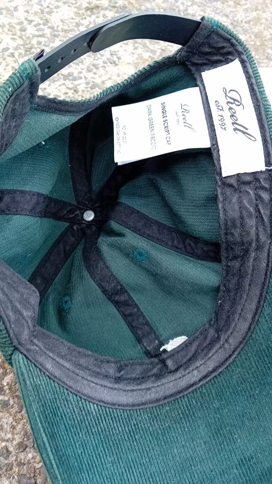 Other Hats Other Reell Single Script Courduroy Hat Dark Green Ribcord cap Streetwear
