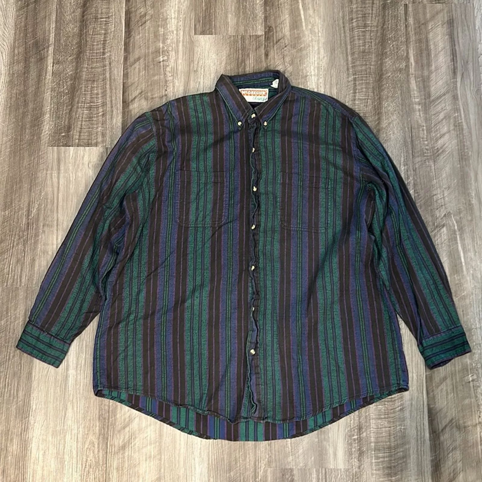 McGregor Shirts Button Ups McGregor Classics Flannel Long Sleeve Button Down - 2XLT Green