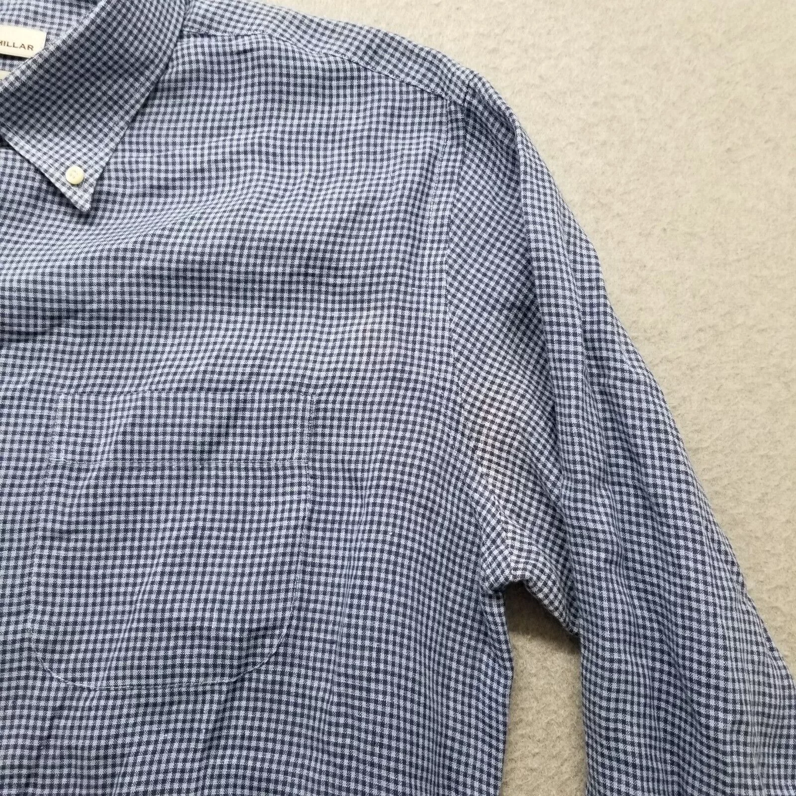 Peter Millar Shirts Button Ups Peter Millar Shirt Mens L Button Up Long Sleeve 100% Linen Blue