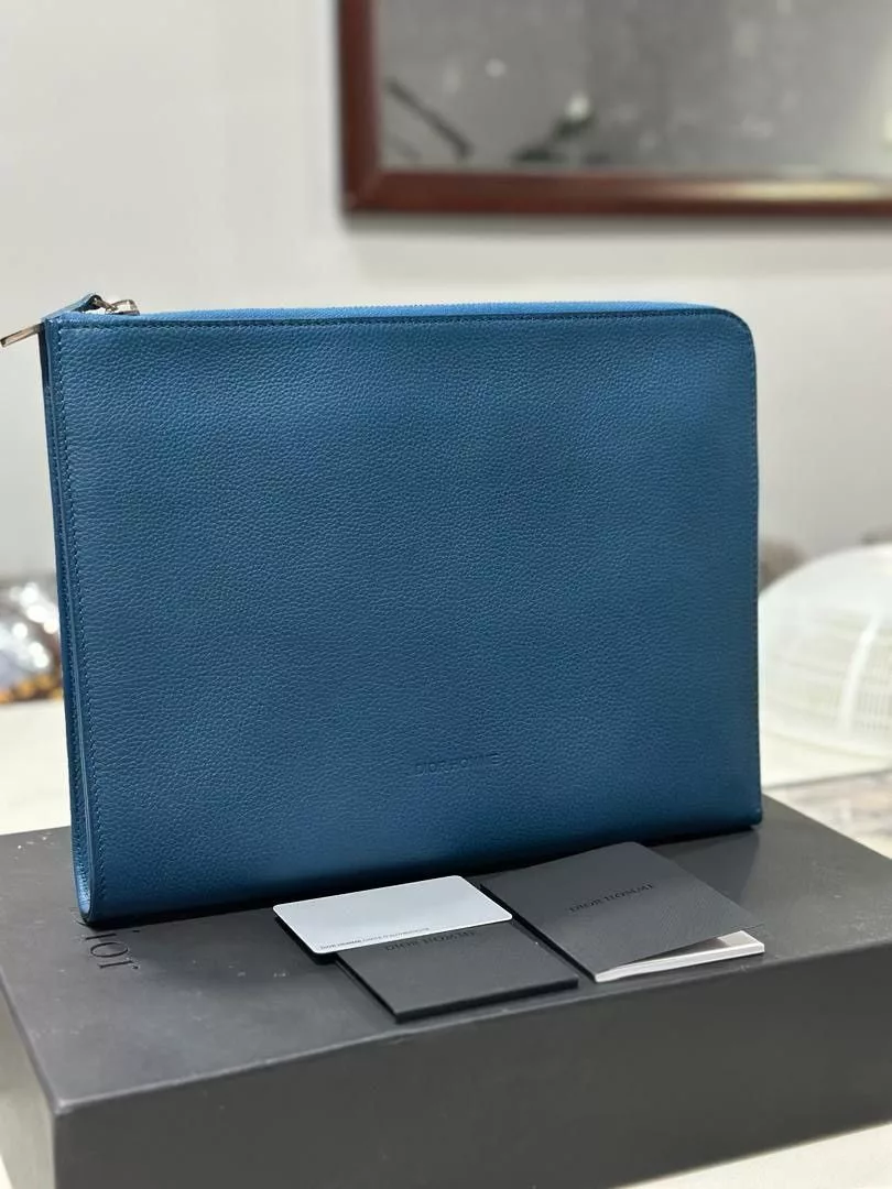 Dior Bags Luggage Authentic Dior Homme Clutch Document Blue