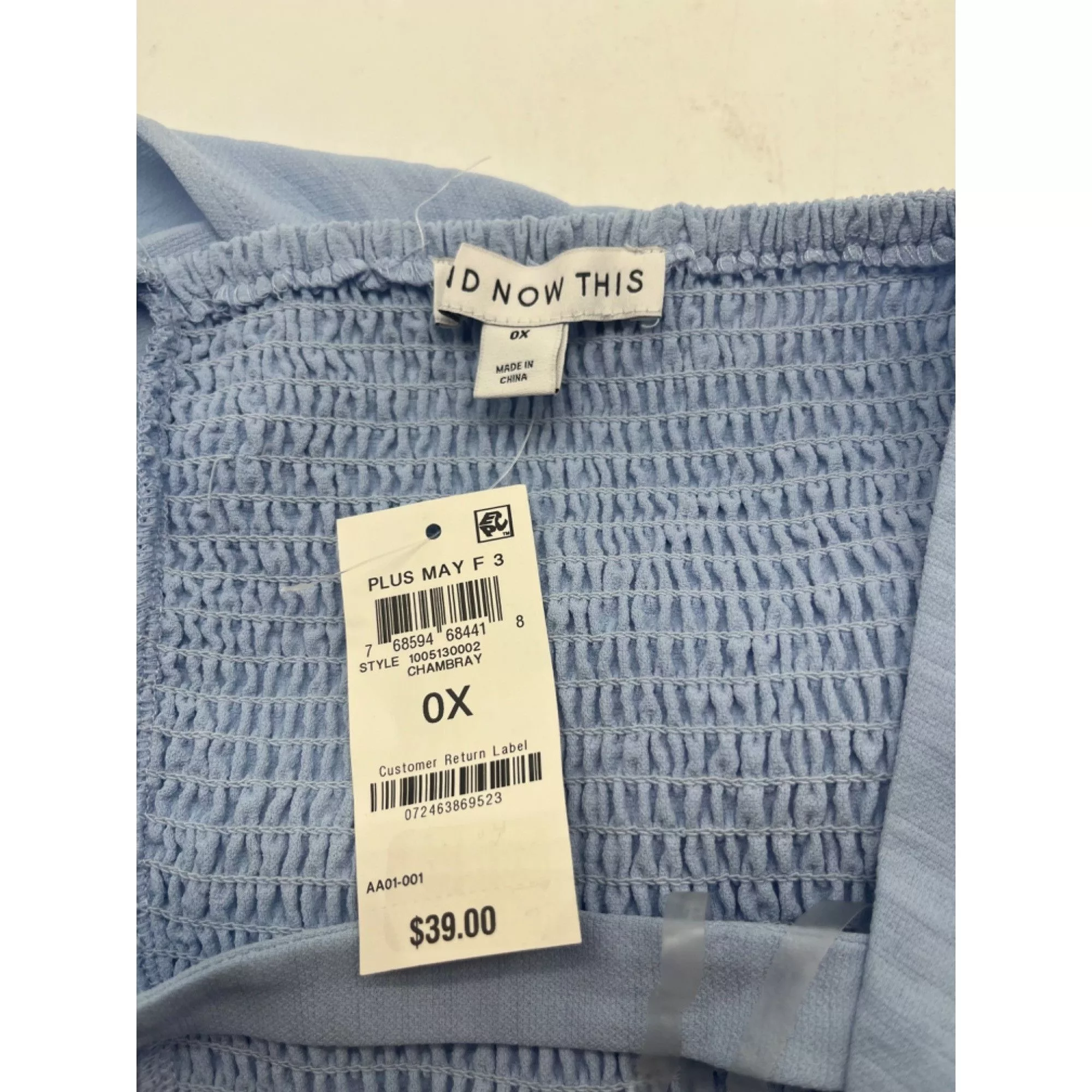 Other Crop Tops Other And Now This Plus Size Tie-Back Crop Top, Chambray Blue, OX Streetwear