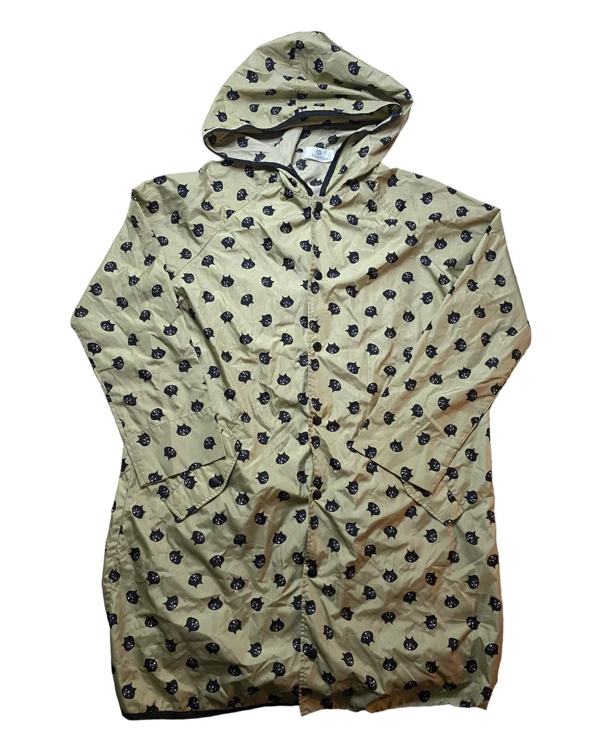 Issey Miyake Raincoats Issey Miyake × Ne-Net Ne-Net Cat Print Rain Coat Windbreaker Brown
