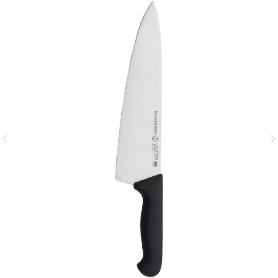 8" Wide Blade Black Chef Knife