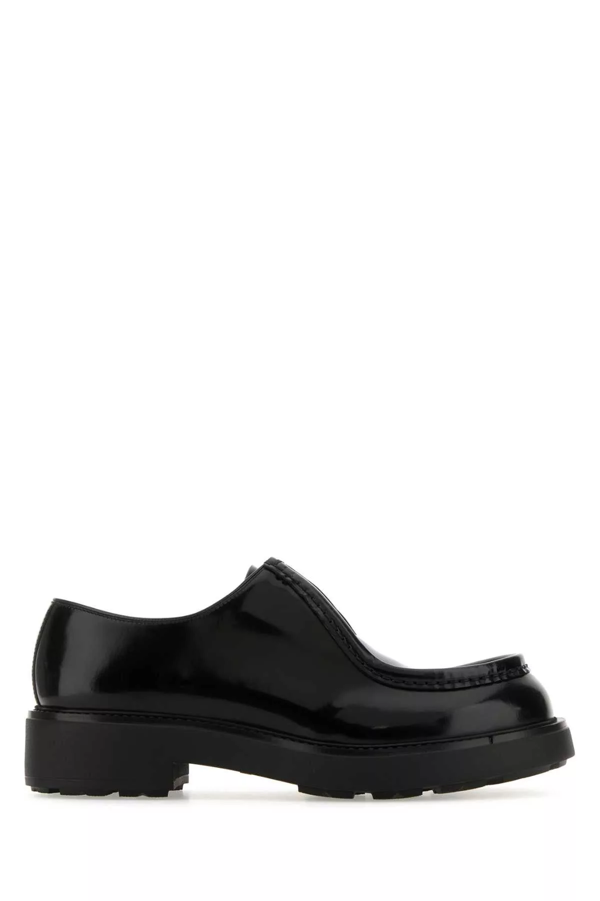 Prada Formal Shoes Prada Black Leather Diapason Lace-Up Shoes Multi