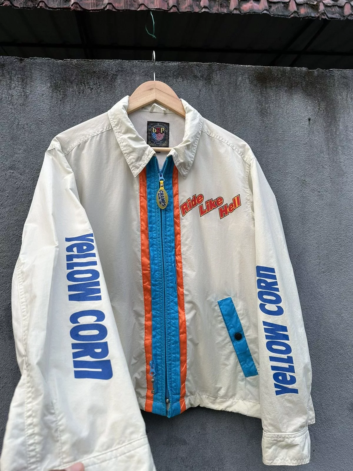 YELLOW CORN Light Jackets 👹Yellow Corn RIDE LIKE HELL Detroit Style Jacket White