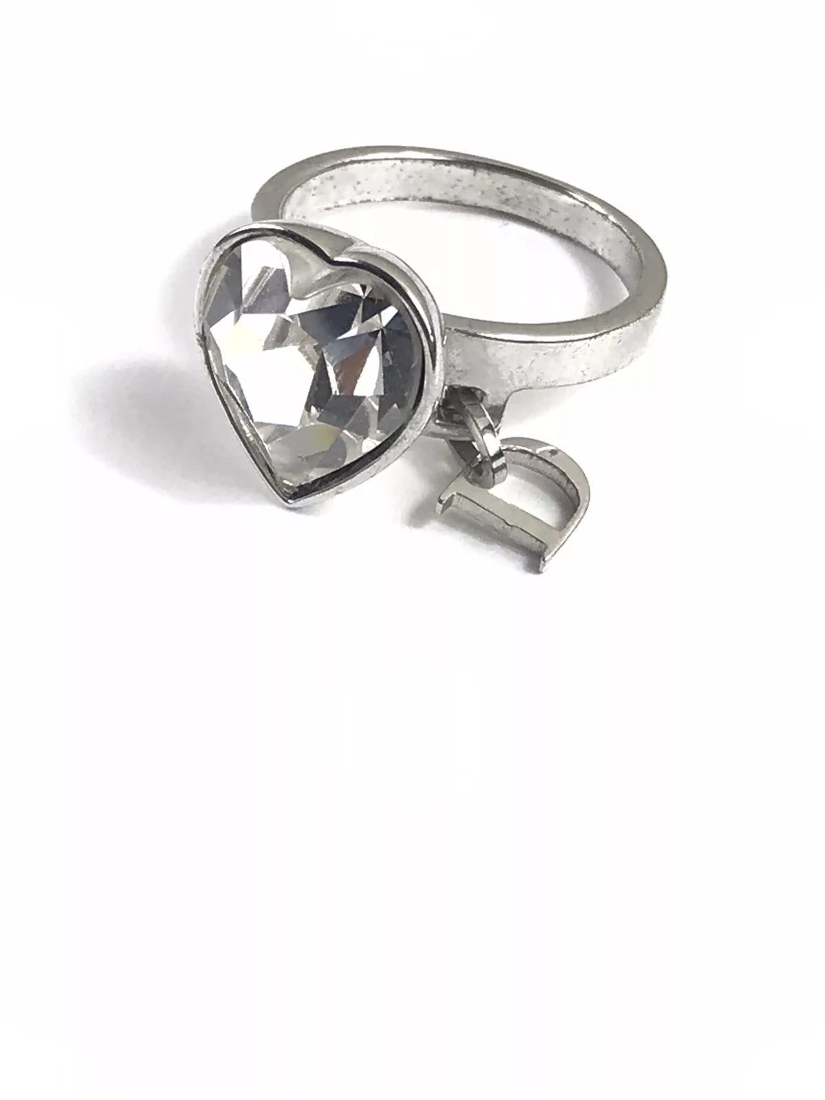 Dior Jewelry Watches Dior Crystal Heart Ring Silver