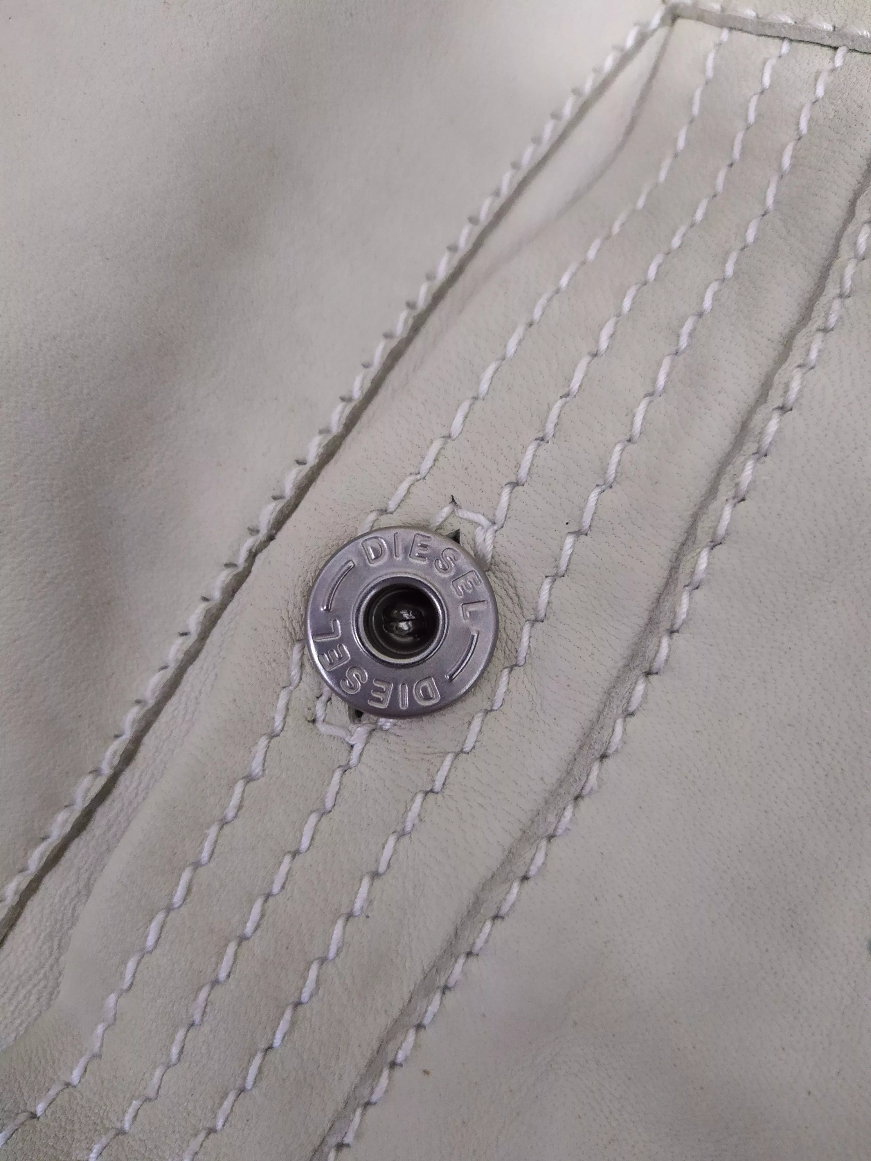 Diesel Jackets DIESEL LEATHER RIDERS JACKET (B369) White