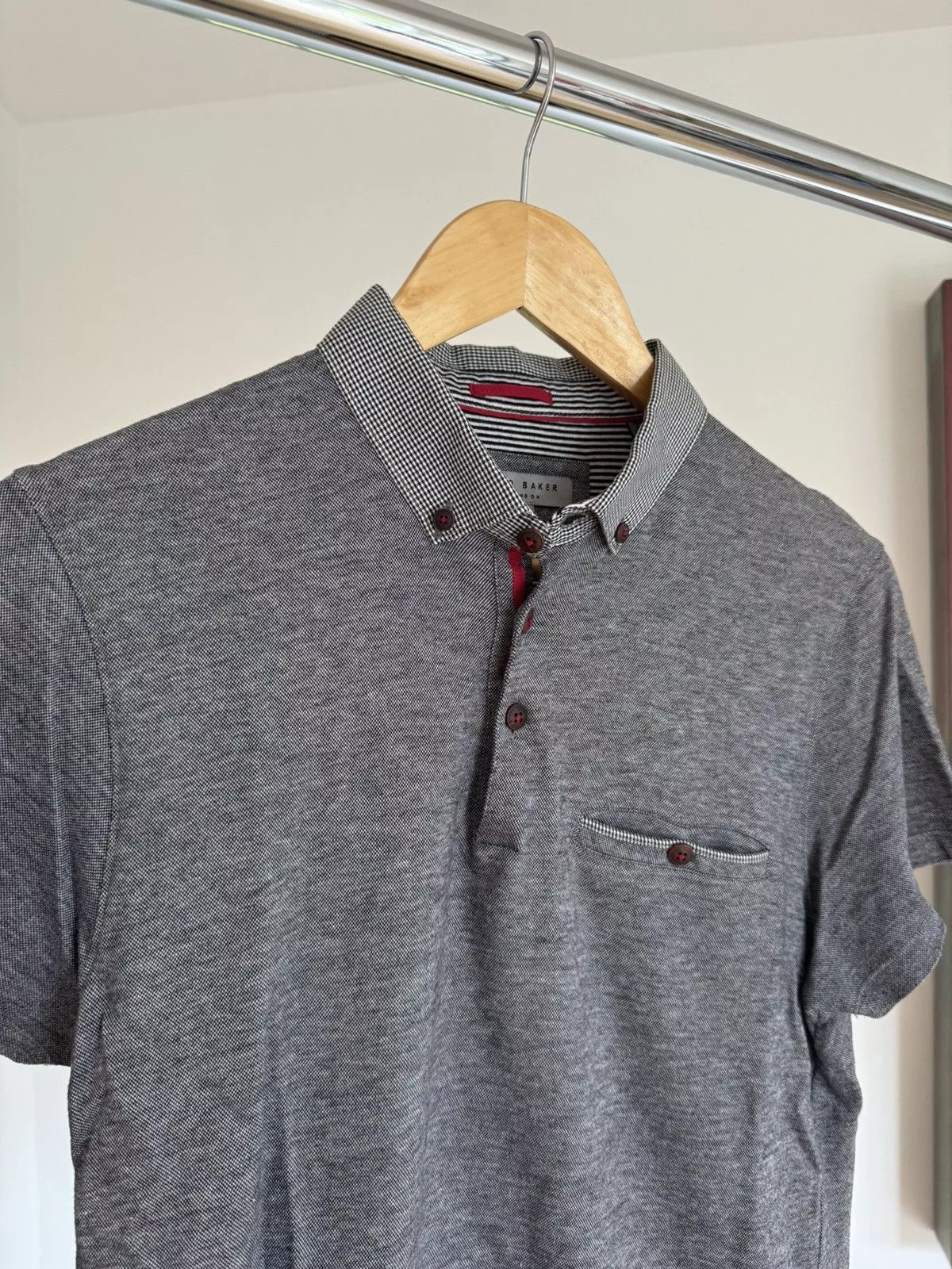 Ted Baker Polos Ted Baker Heather Grey Polo Gray