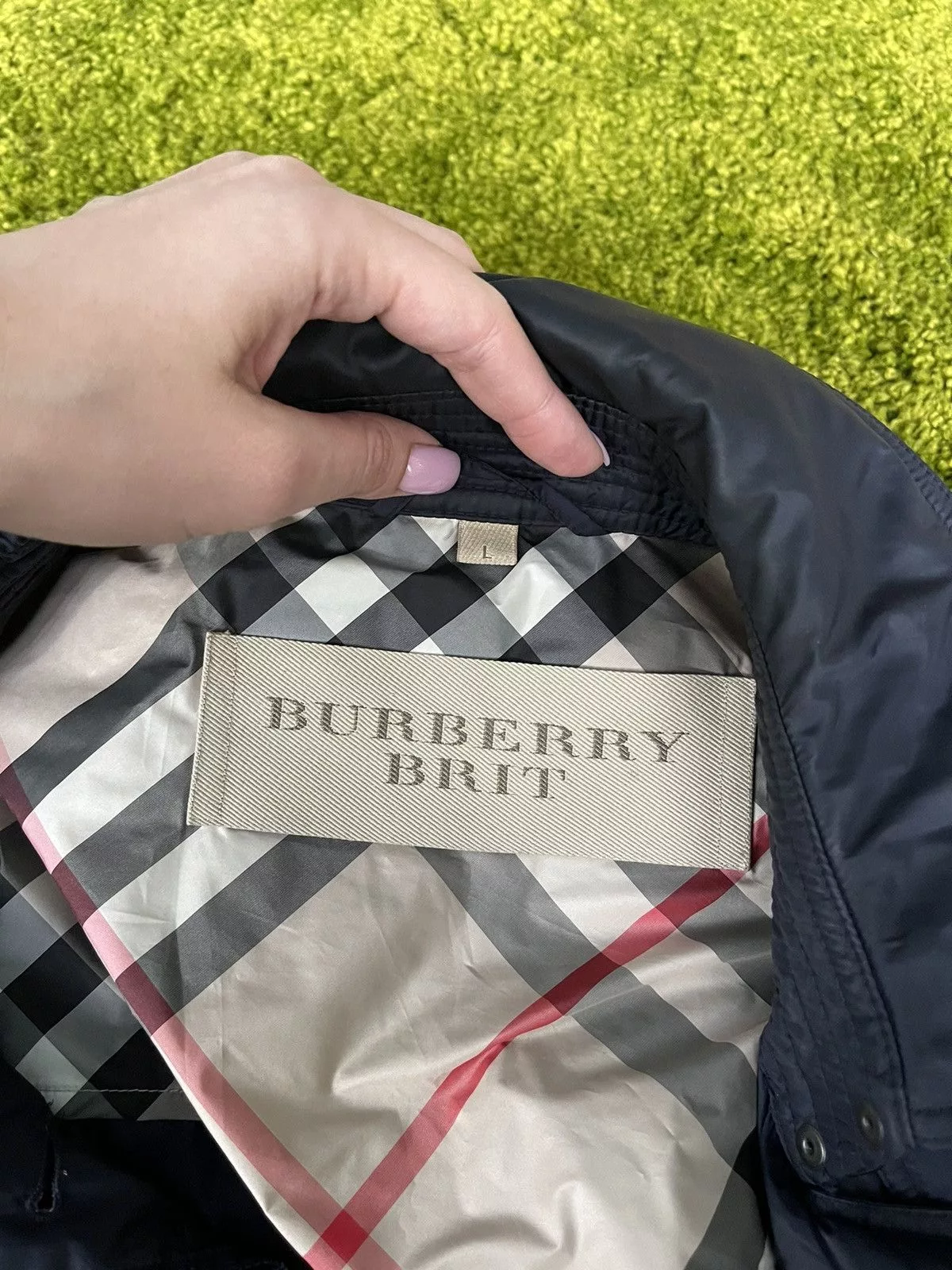 Burberry Down Jackets Burberry × Designer Burberry Brit belted down puffer jacket Blue Luxury