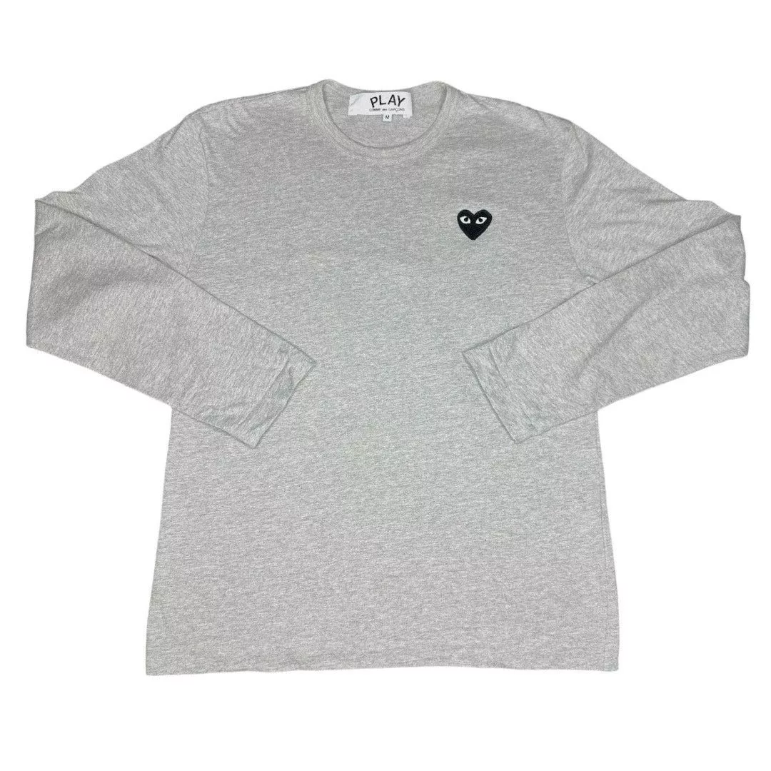 Comme des Garcons PLAY Short Sleeve T Shirts Comme des Garcons PLAY CDG Comme des Garçons Play Heart Long Sleeve Tee Gray